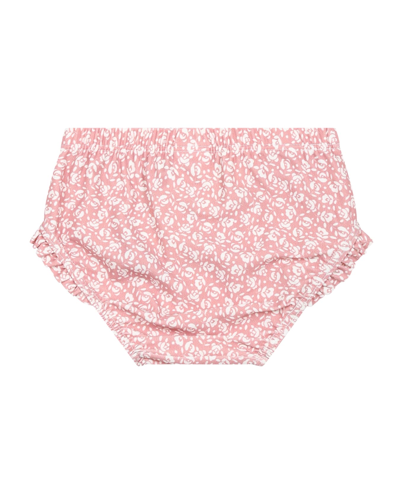 Petit Bateau Pink Swim Briefs For Baby Girl With Flowers Print - Pink