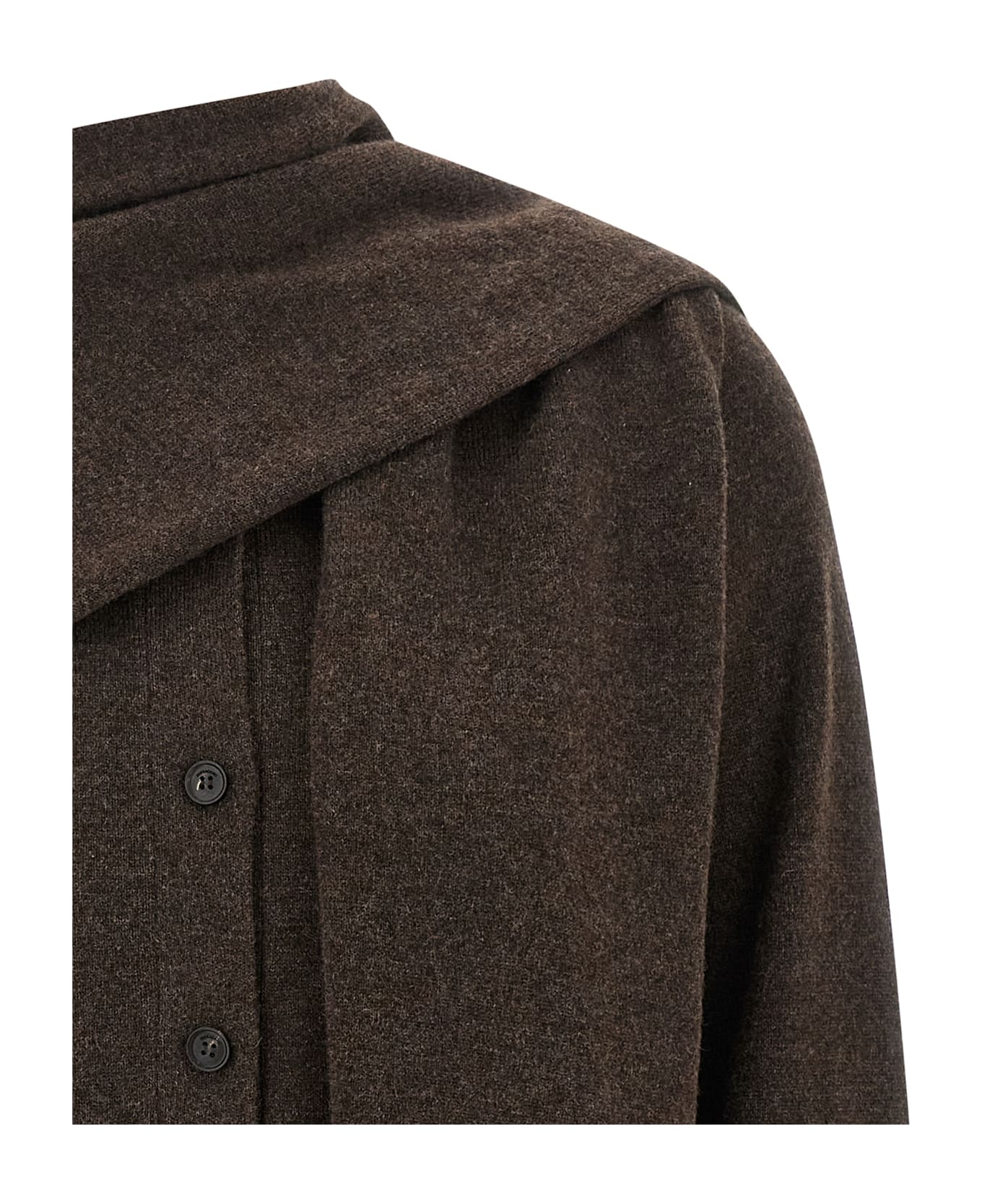 Ferragamo Scarf Cardigan - BROWN