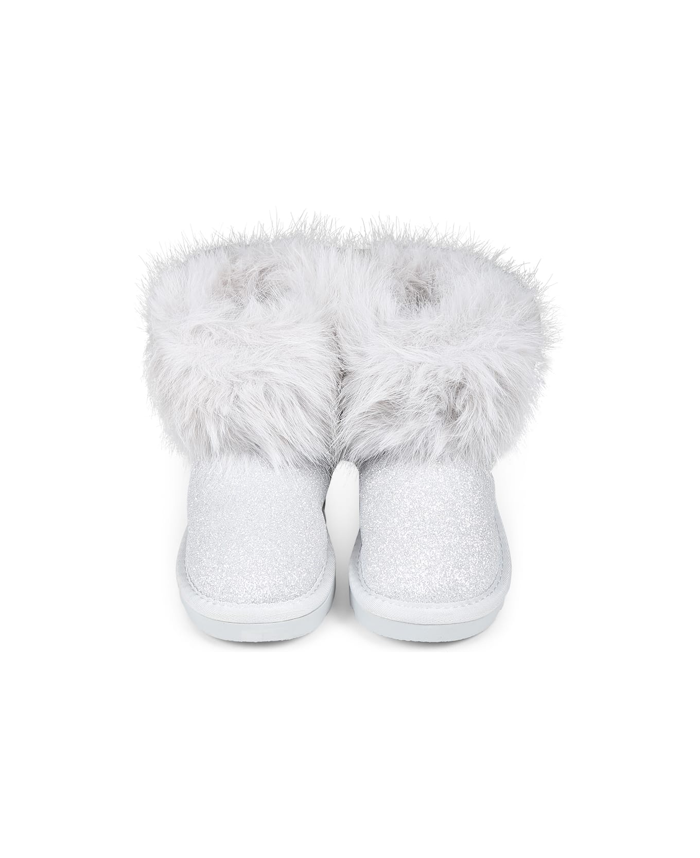 Monnalisa Silver Ankle Boots For Girl With Herat - Silver