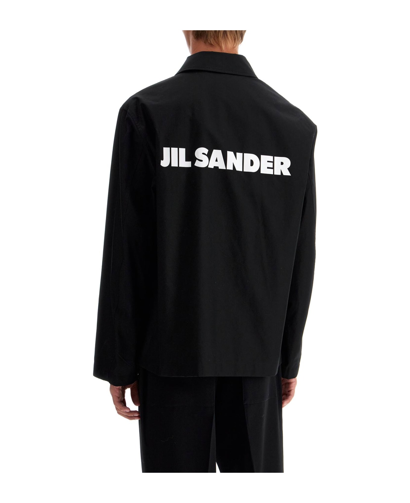 Jil Sander Cotton Logo Overshirt With - BLACK (Black)
