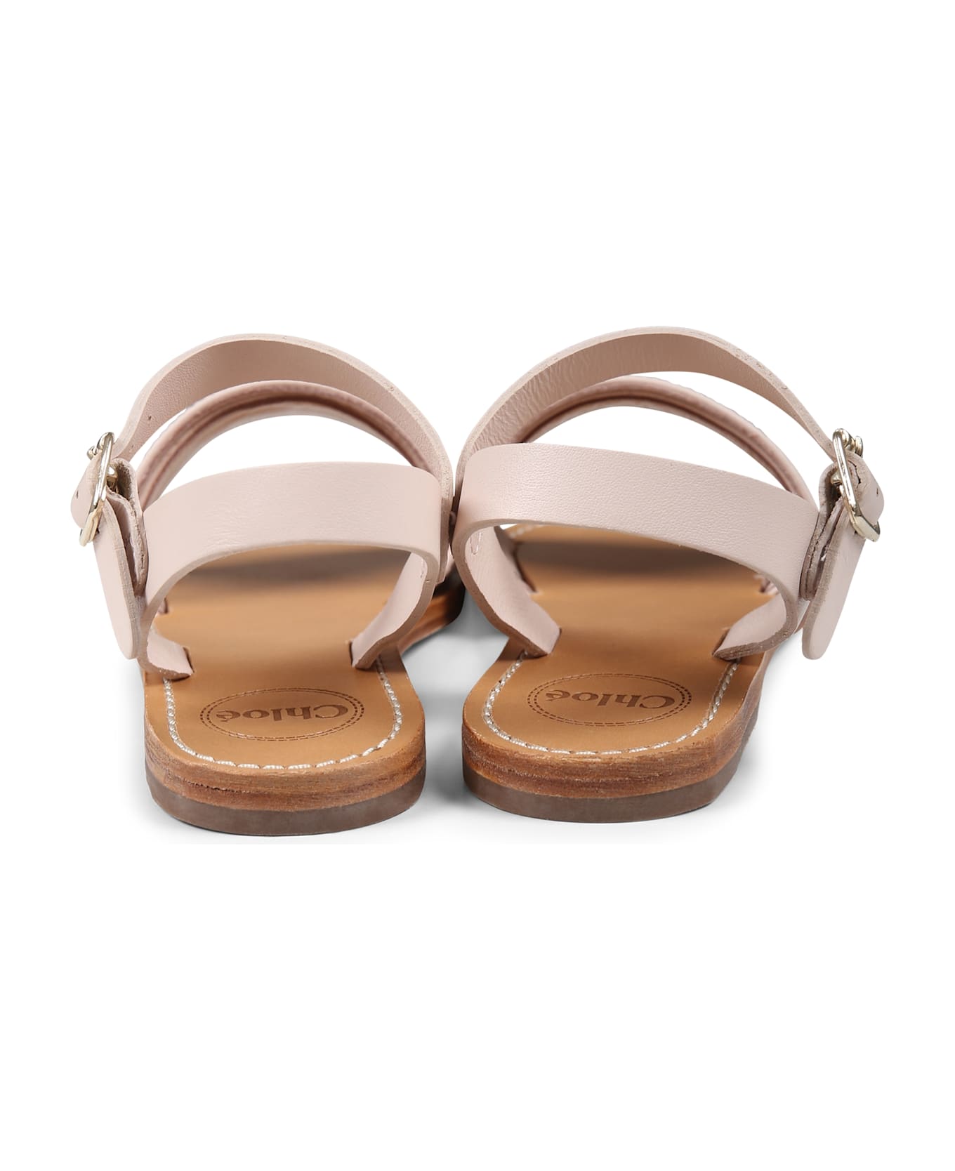 Chloé Pink Sandals For Girl With Logo - Pink