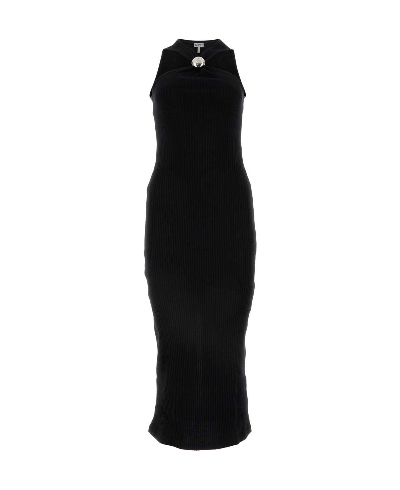 Loewe Black Cotton Fitted Dress - BLACK