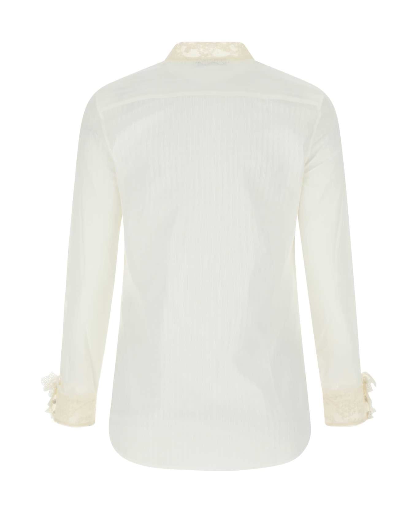 Saint Laurent White Cotton Blend Shirt - 9601