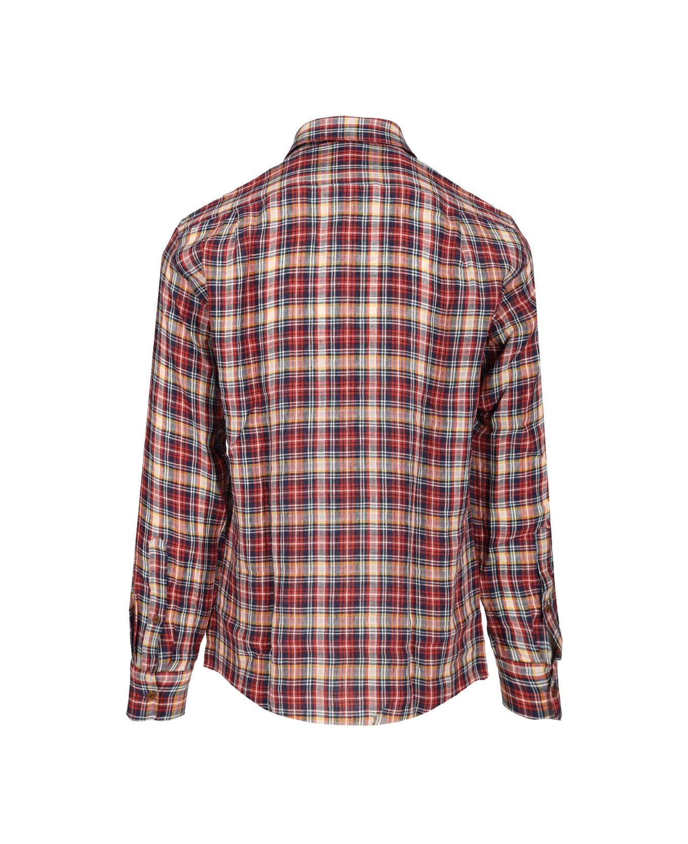 Vivienne Westwood 
two Button Krall
 Linen Shirt - BLUE/RED
