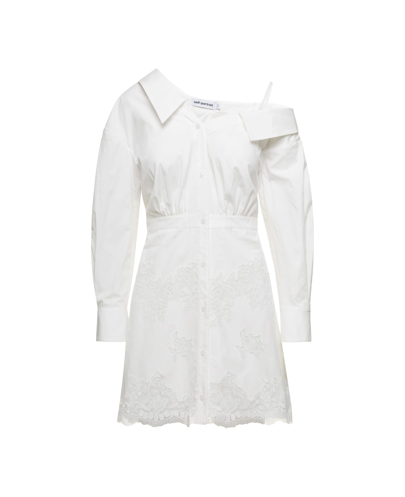 self-portrait Popeline Symmetric Dress - White