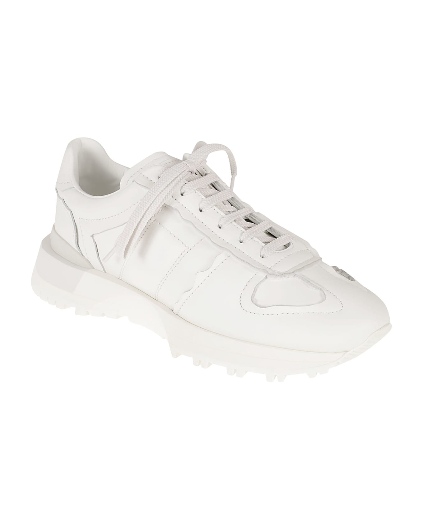 Maison Margiela Classic Fitted Lace-up Sneakers - White スニーカー