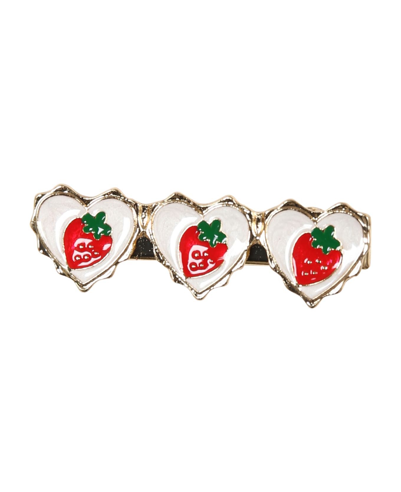 Monnalisa Set Of Hair Clips For Girl With Strawberries - Red