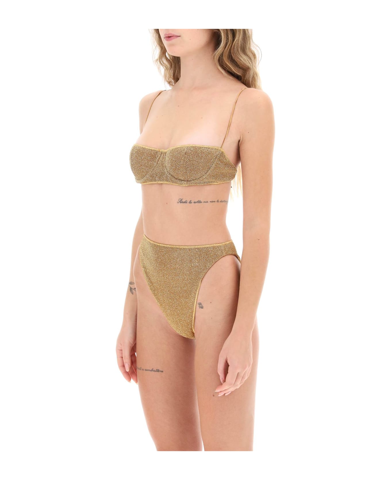 Oseree Lurex Bikini Set - TOFFEE (Gold)