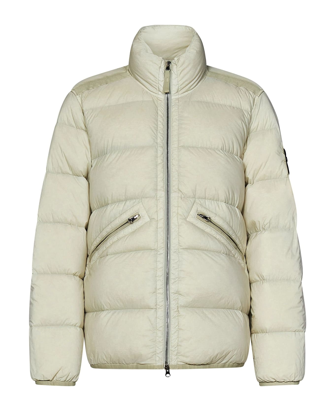 Stone Island High-neck Zip-up Coat - White コート
