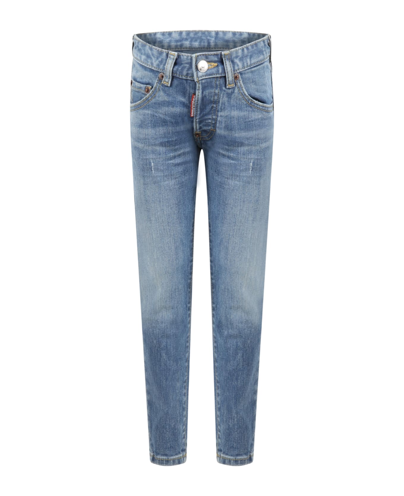 Dsquared2 Light-blue Jeans For Boy With Logo Patch - DQ01 ボトムス