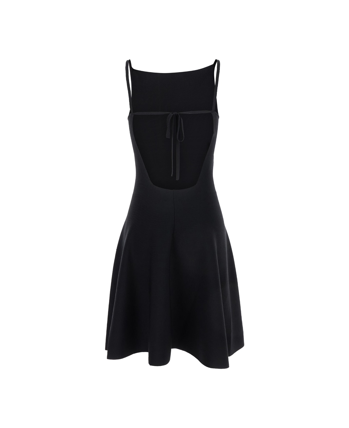 SEMICOUTURE Mini Black Dress With Open Back In Viscose Blend Woman - Black ワンピース＆ドレス