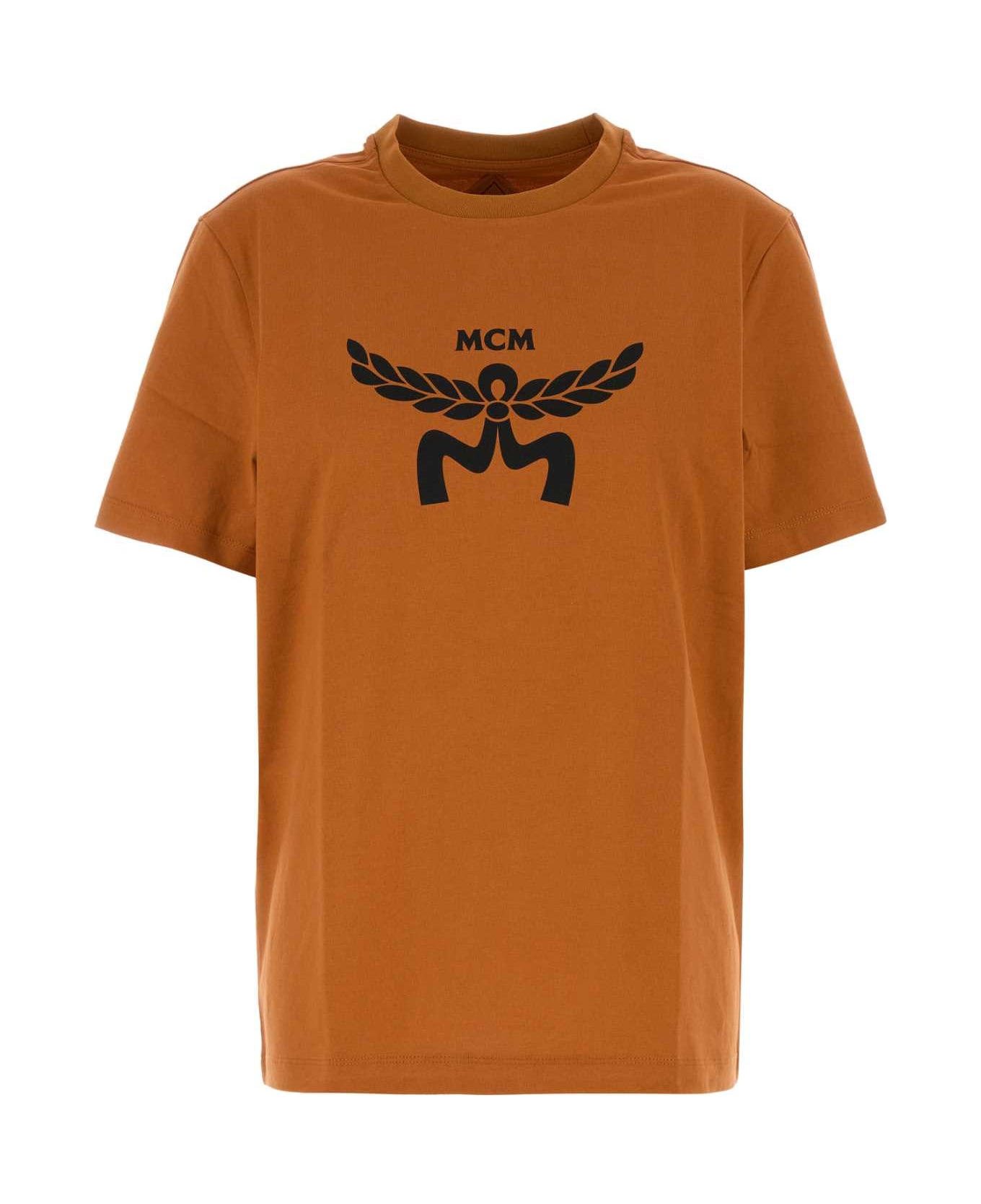 MCM Caramel Cotton T-shirt - COGNAC