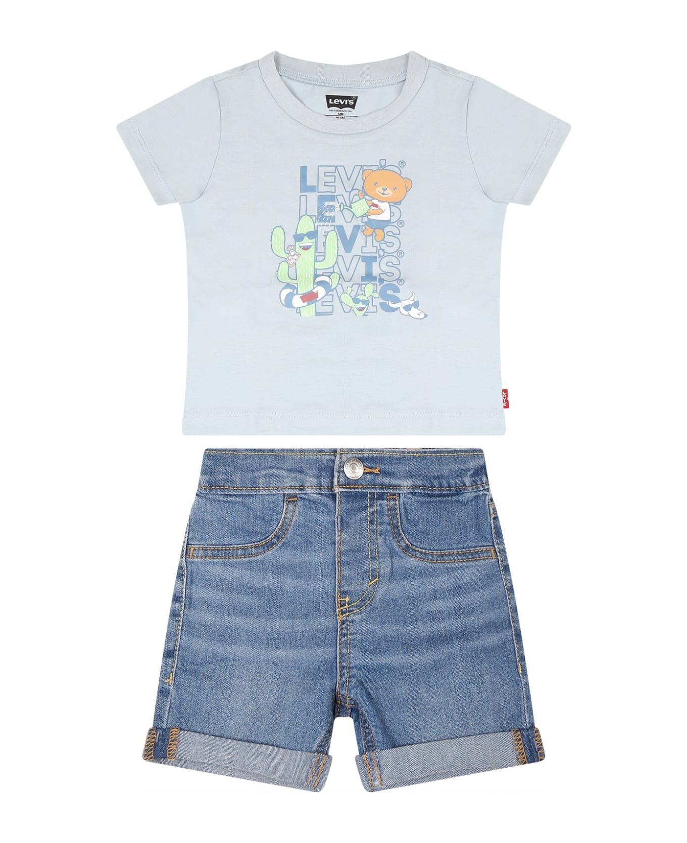 Levi's Multicolor Suit For Baby Boy With Bear Print And Logo - Multicolor