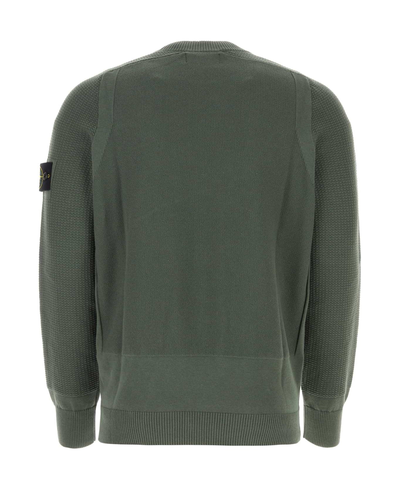 Stone Island Sage Green Cotton Sweater - MUSCHIO ニットウェア