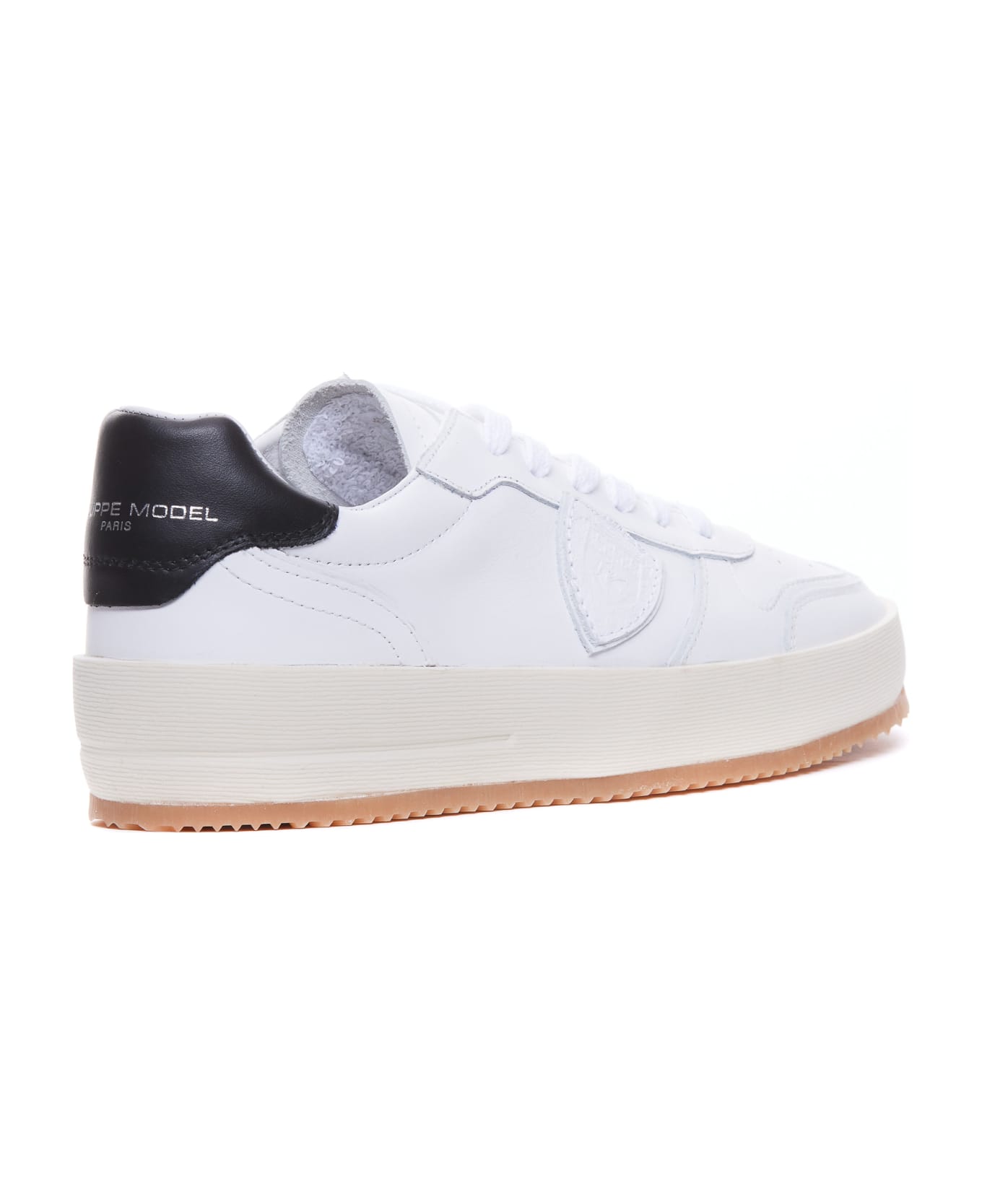 Philippe Model Nice Low Sneakers - WHITE/BLACK