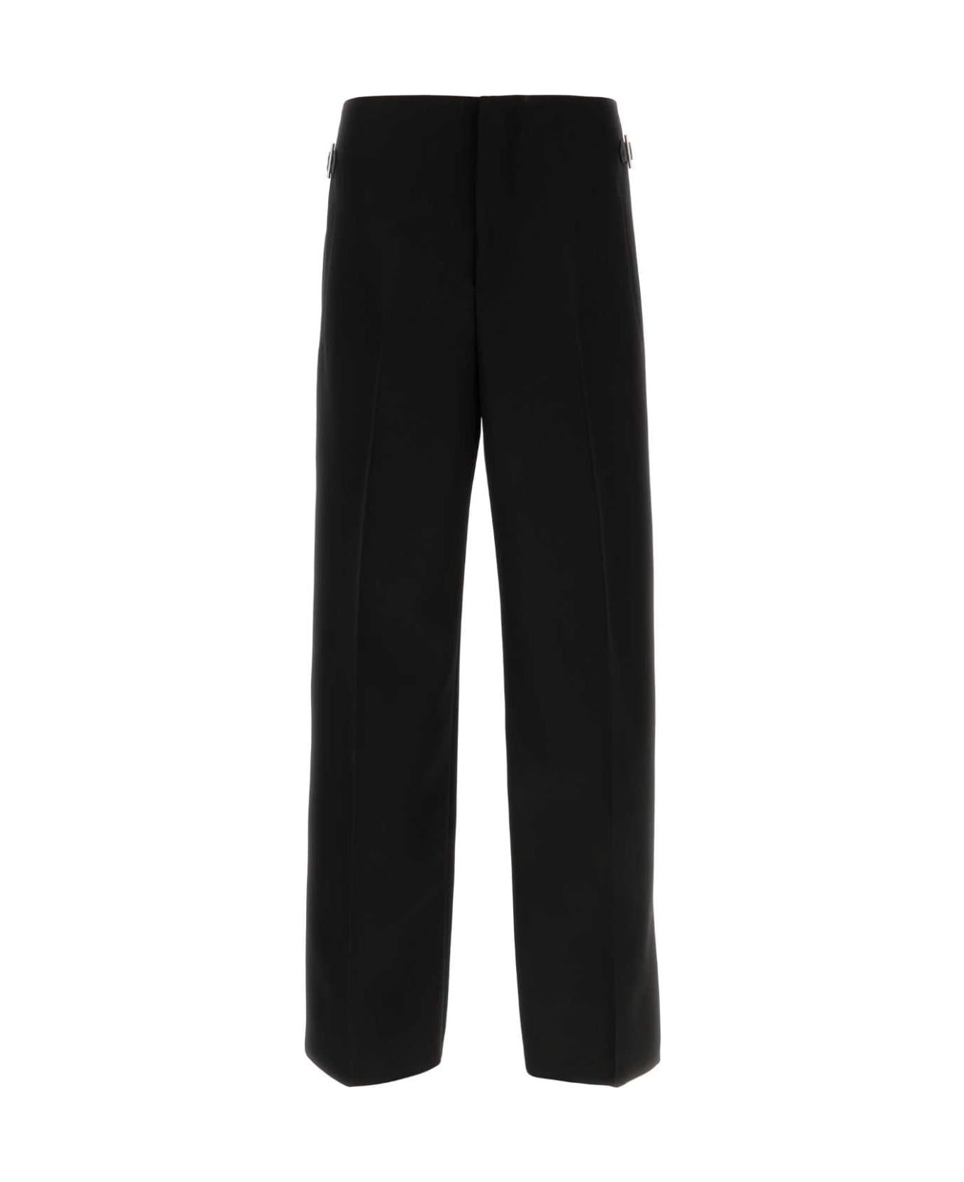 Alexander McQueen Black Wool Wide-leg Pant - Black