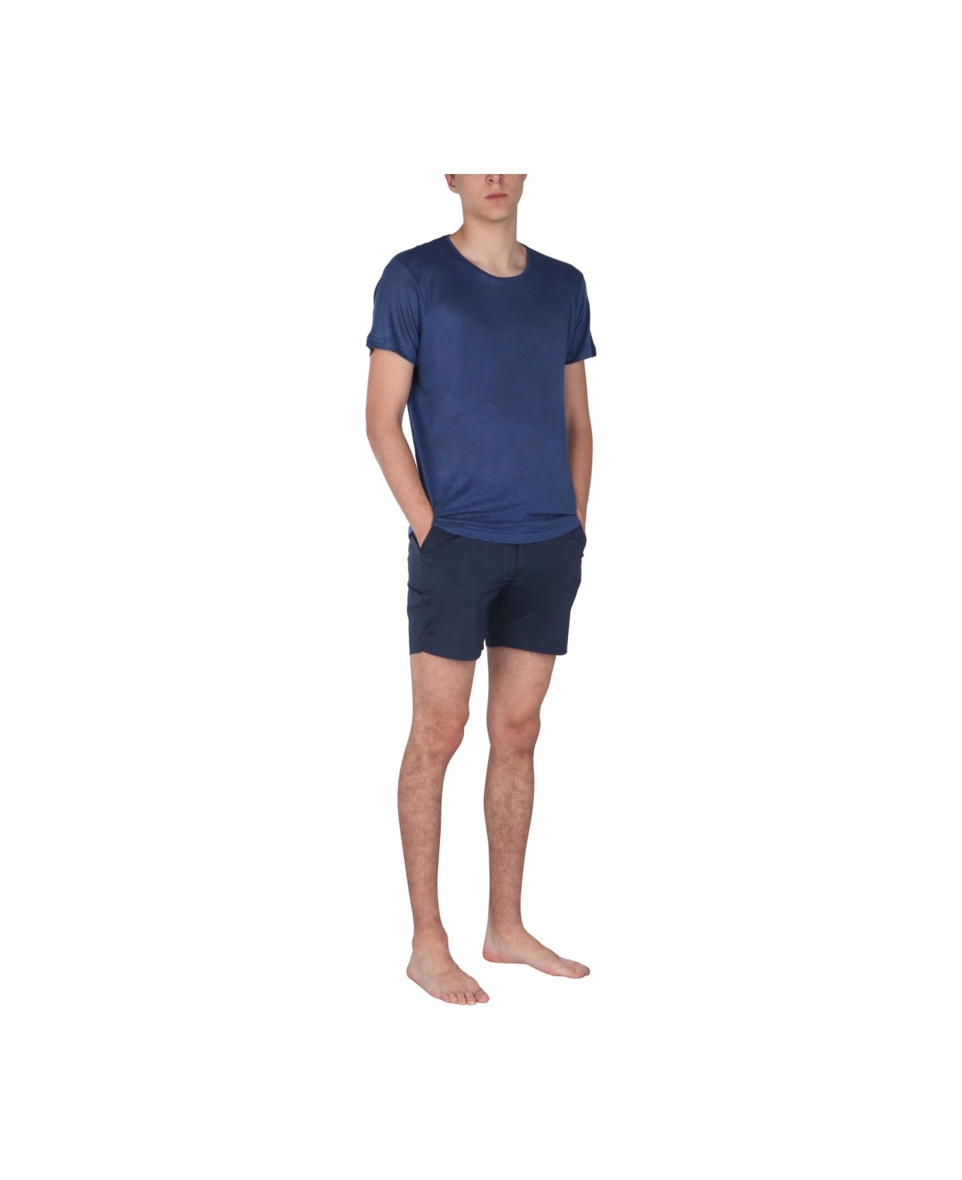 Orlebar Brown "obt" Linen T-shirt - BLUE