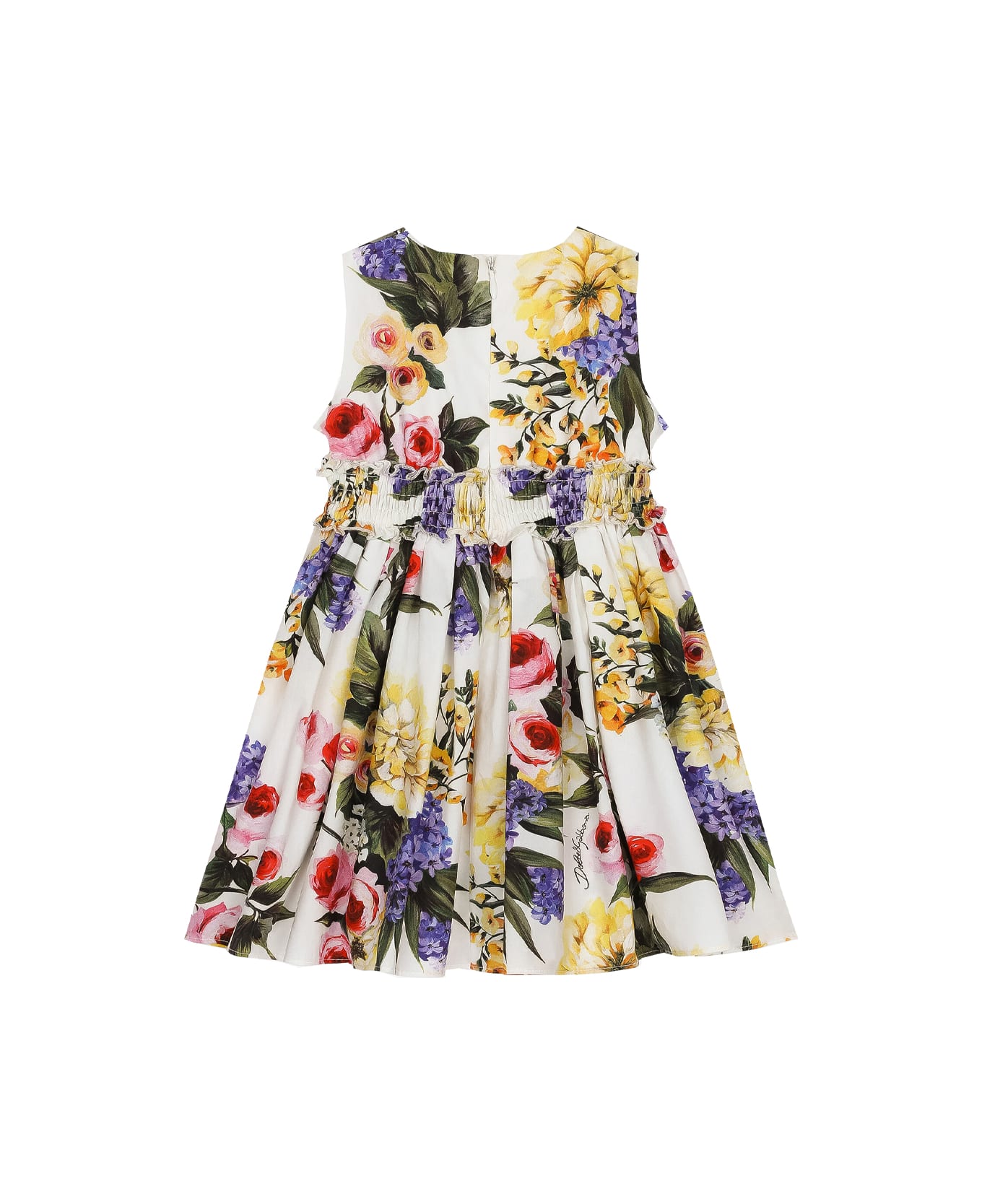 Dolce & Gabbana Dress With Garden Print Poplin Cover - Multicolor
