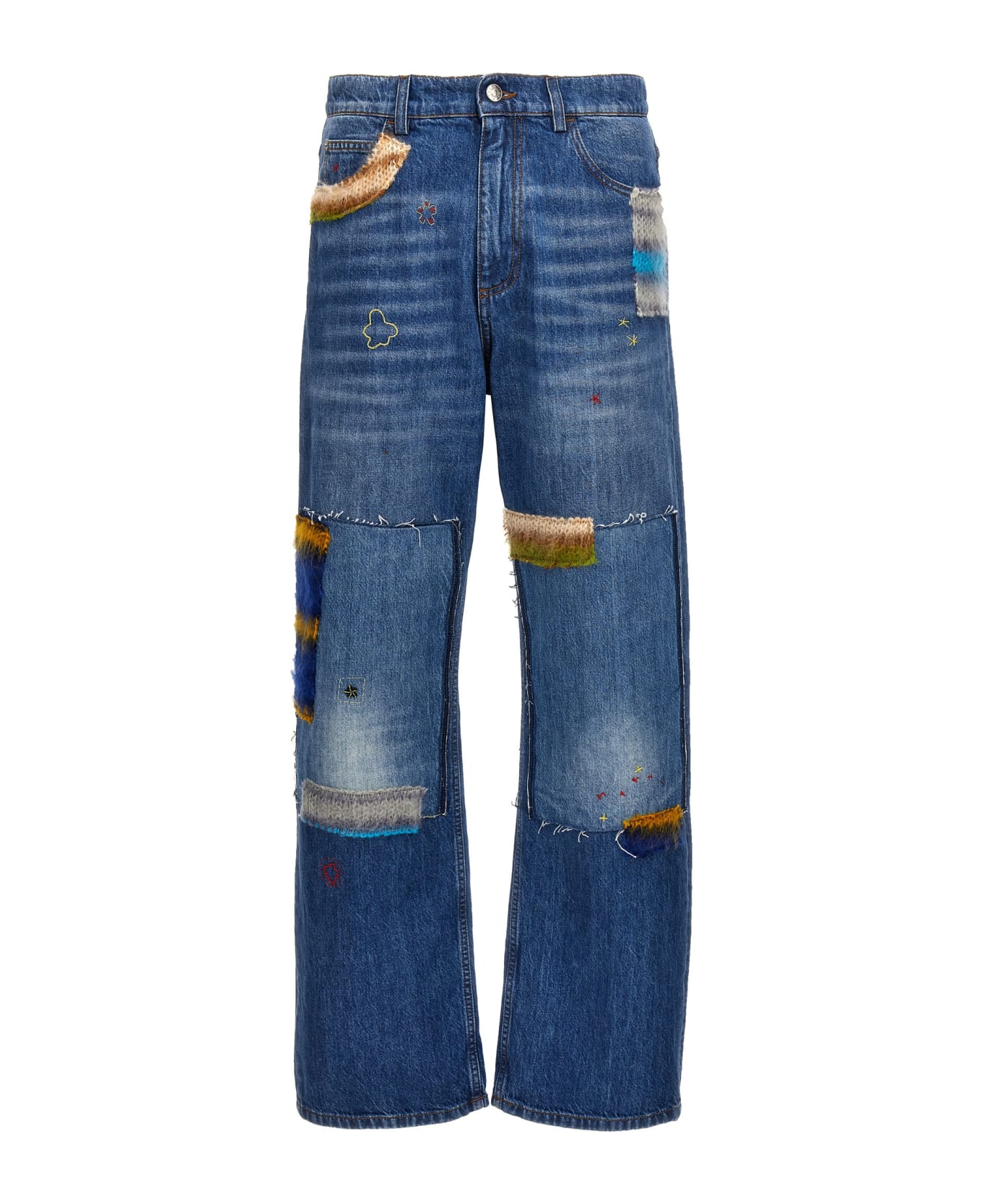 Marni Embroidery Jeans And Patches - Denim デニム