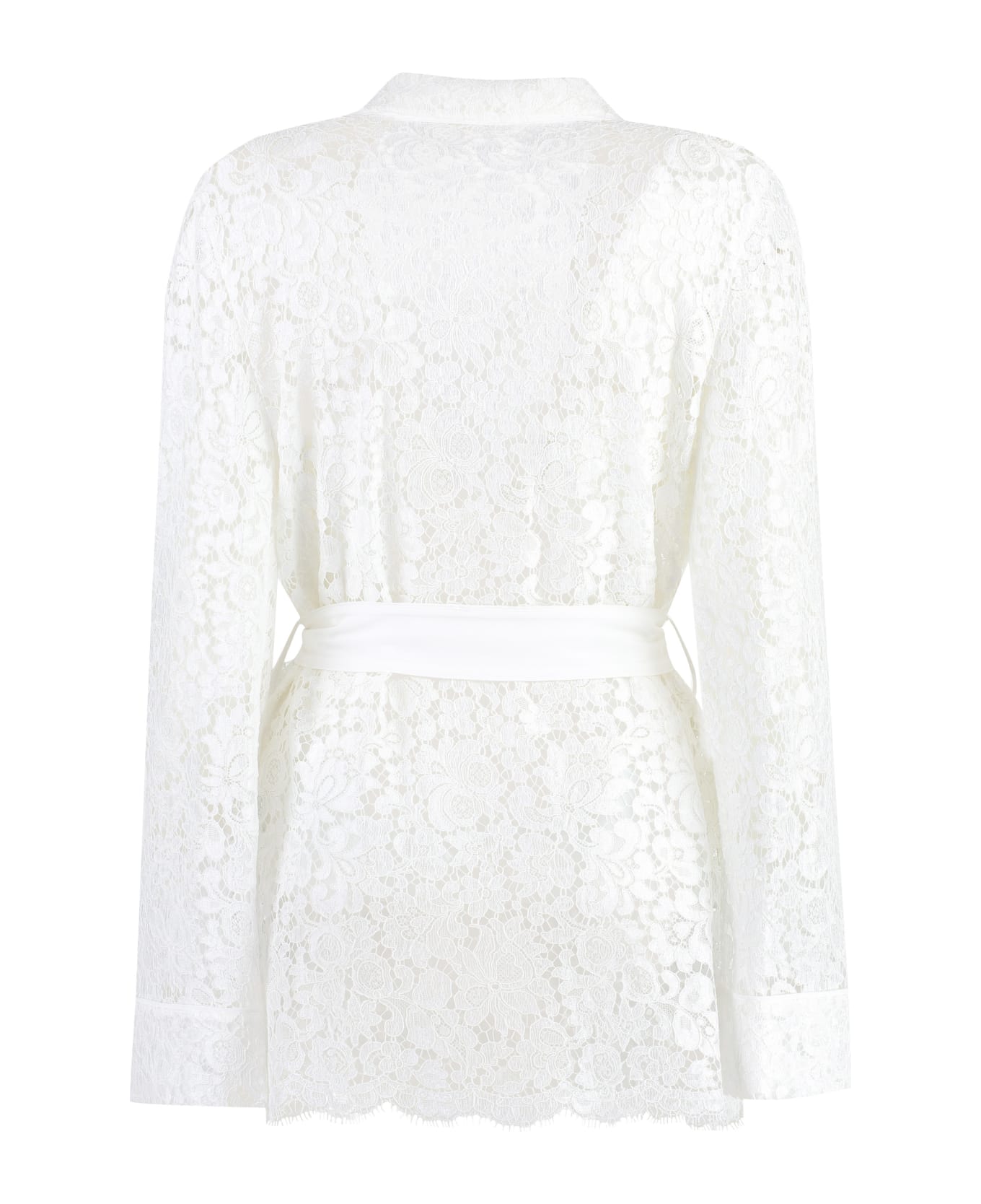 Dolce & Gabbana Pajama Shirt In Cordonnet Lace - White