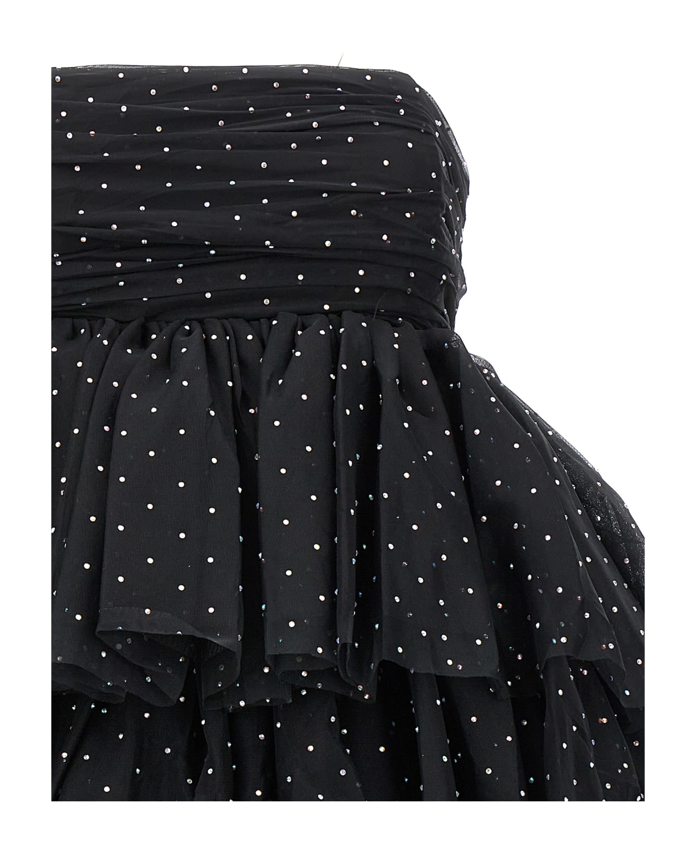Rotate by Birger Christensen 'mesh Mini Ruffle' Dress - Black  