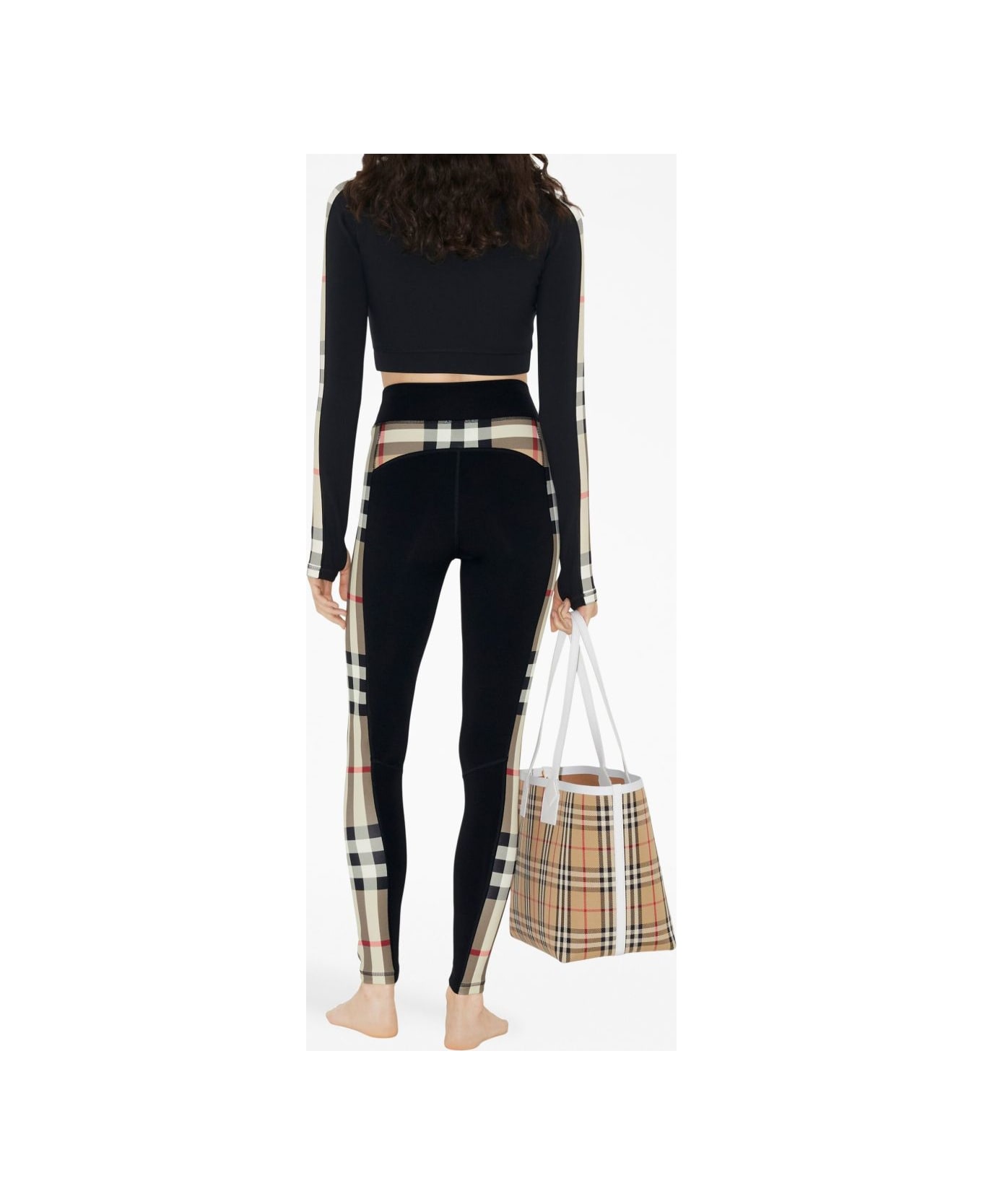 Burberry Check Motif Leggings - Black