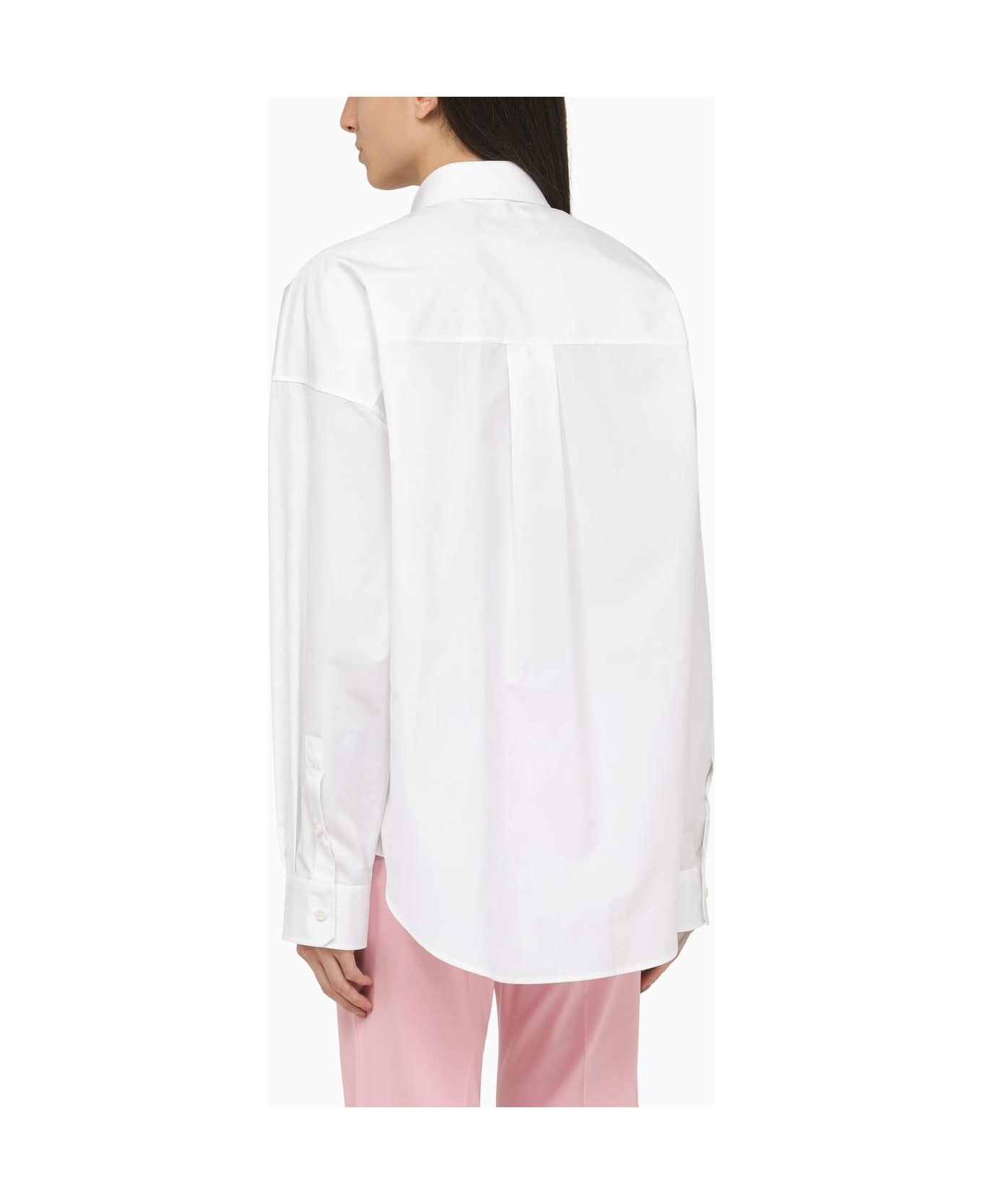 Dsquared2 White Cotton Bib Shirt - WHITE