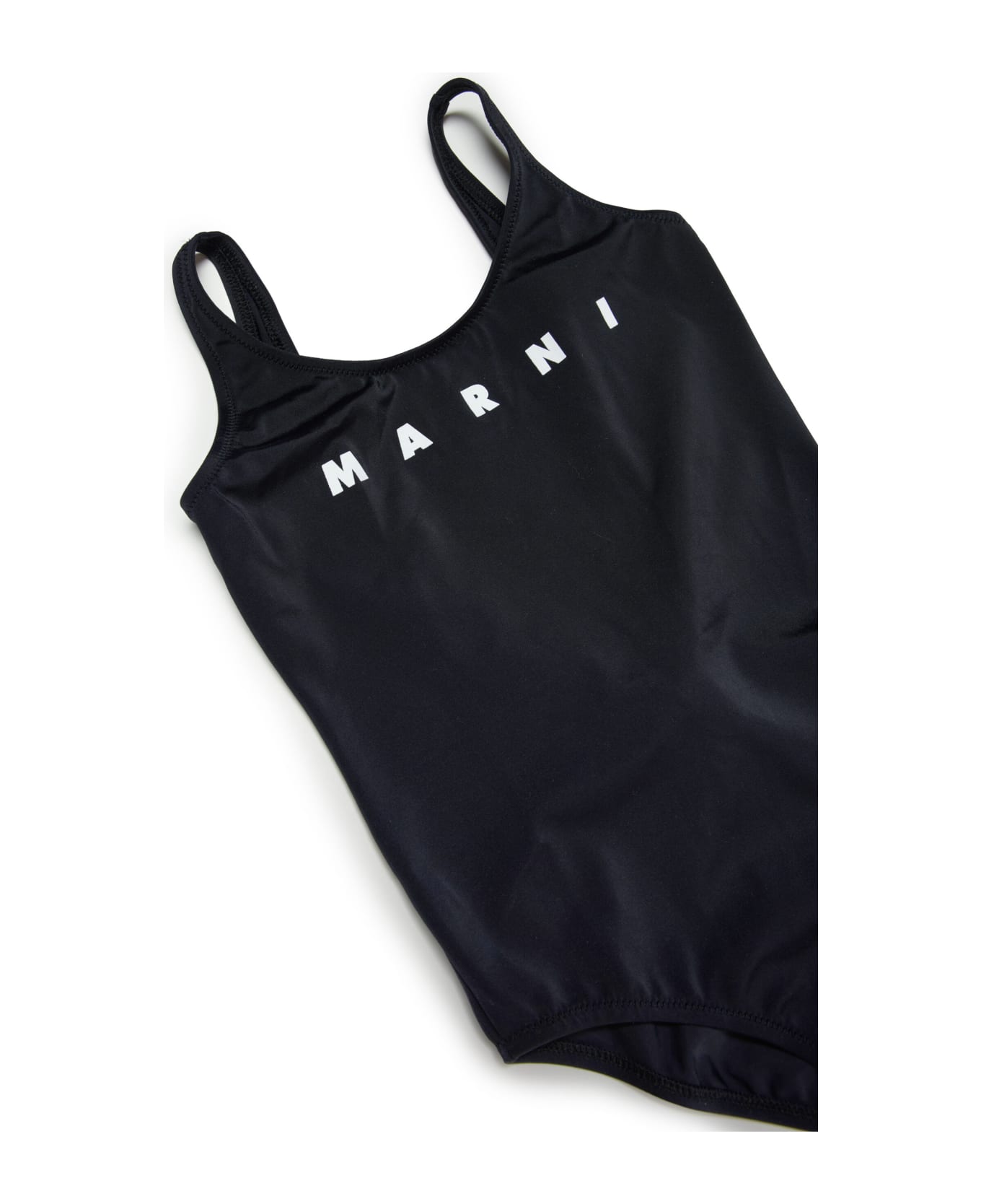 Marni Mm9f Swimsuit Marni Black One-piece Swimming Costume In Lycra With Logo - Black
