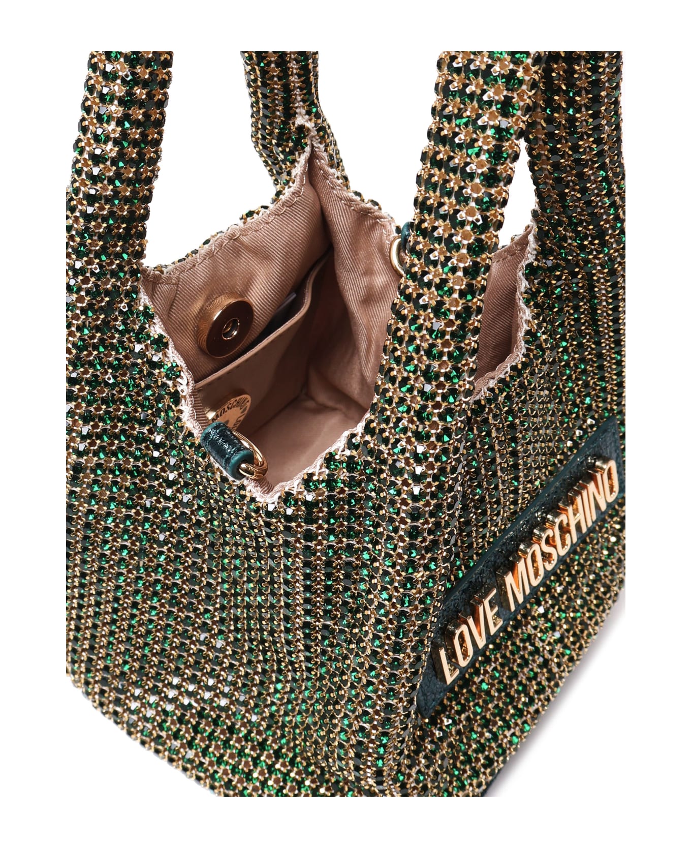 Love Moschino Stone Strass Mini Bag - Emerald