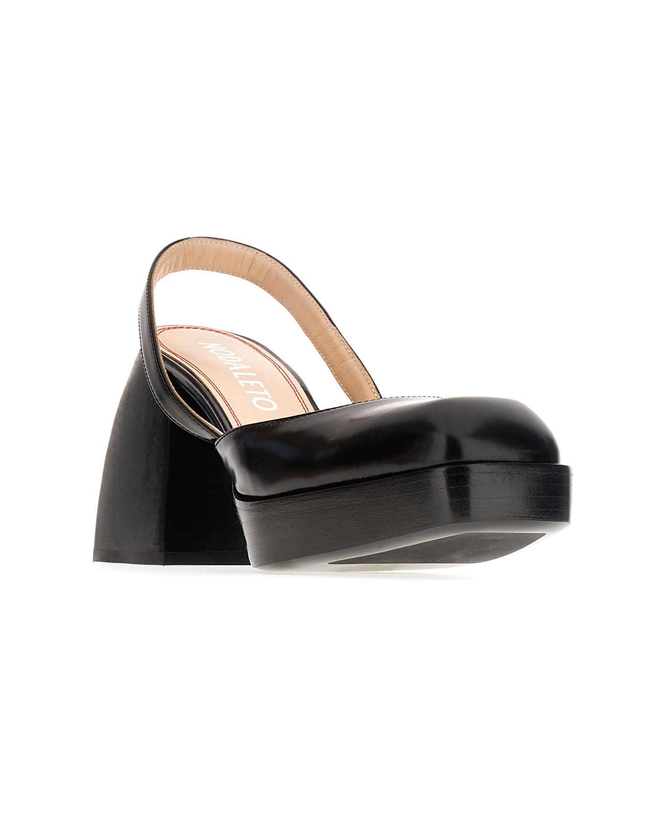 Nodaleto Black Leather Bulla Jones Pumps - BLACK GLASSED