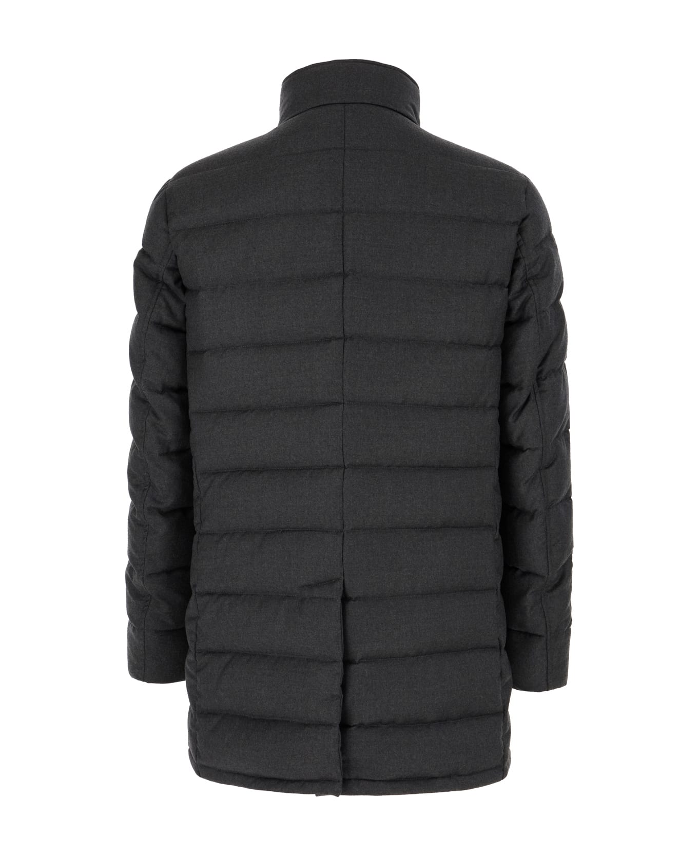 Moorer Dark Grey Wool Blend Calegari Down Jacket - Antracite