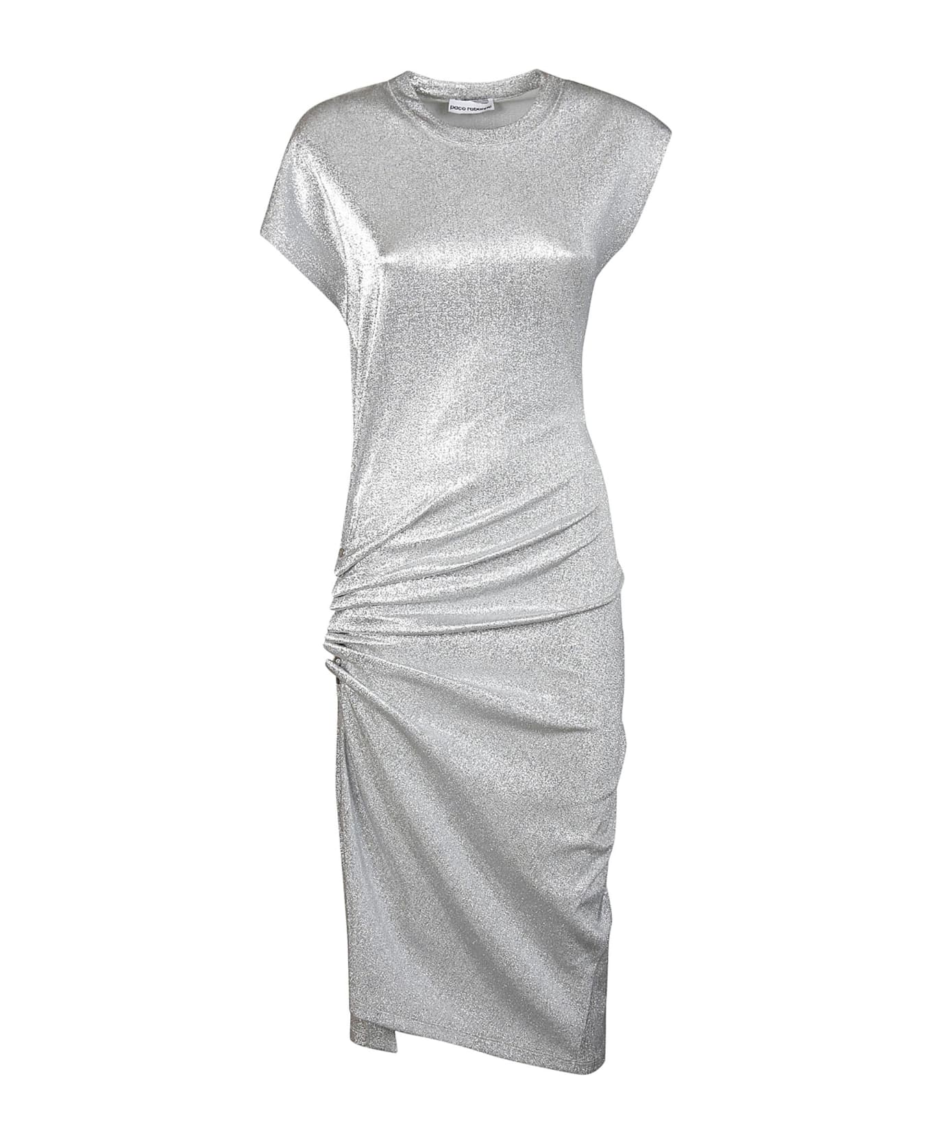 Paco Rabanne Short Sleeve Midi Dress - Silver ワンピース＆ドレス