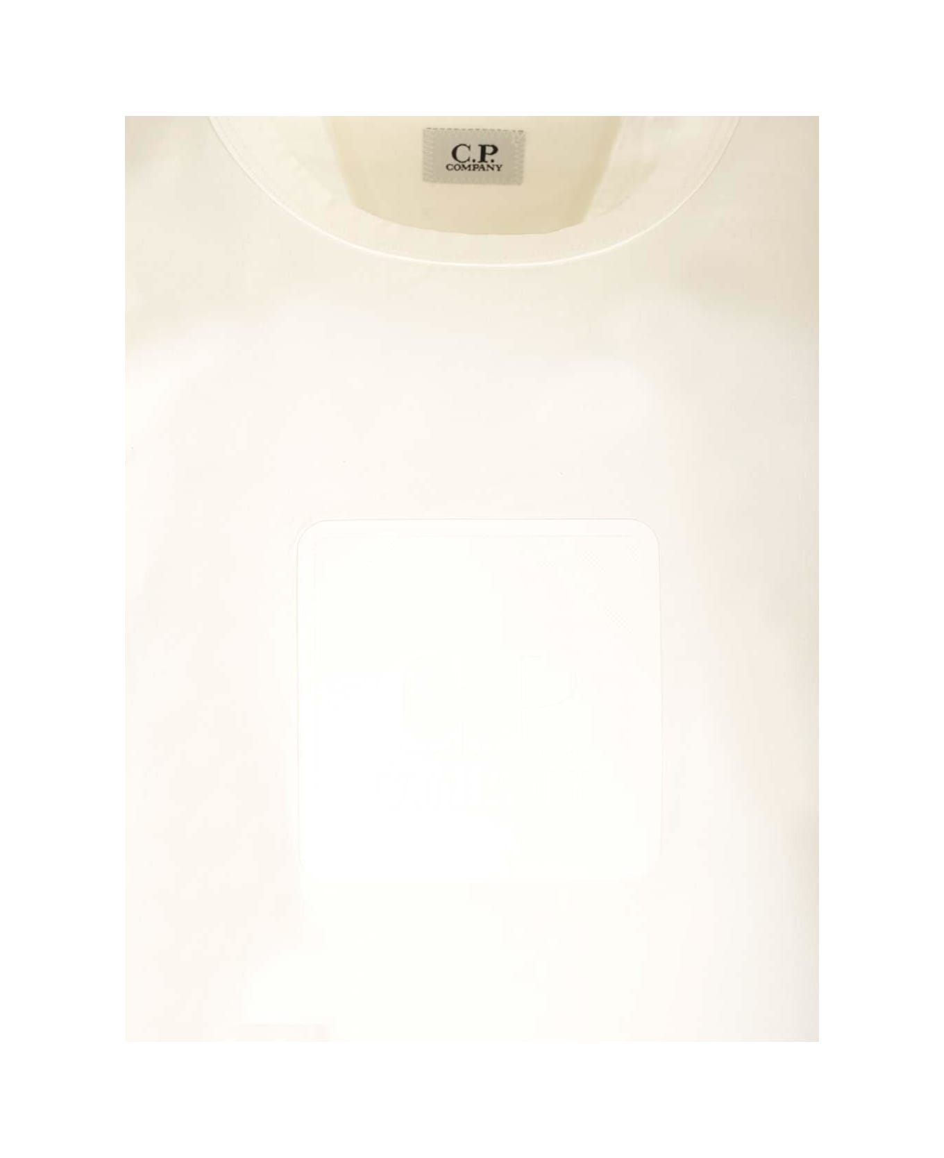 C.P. Company Logo Badge Crewneck T-shirt - WHITE