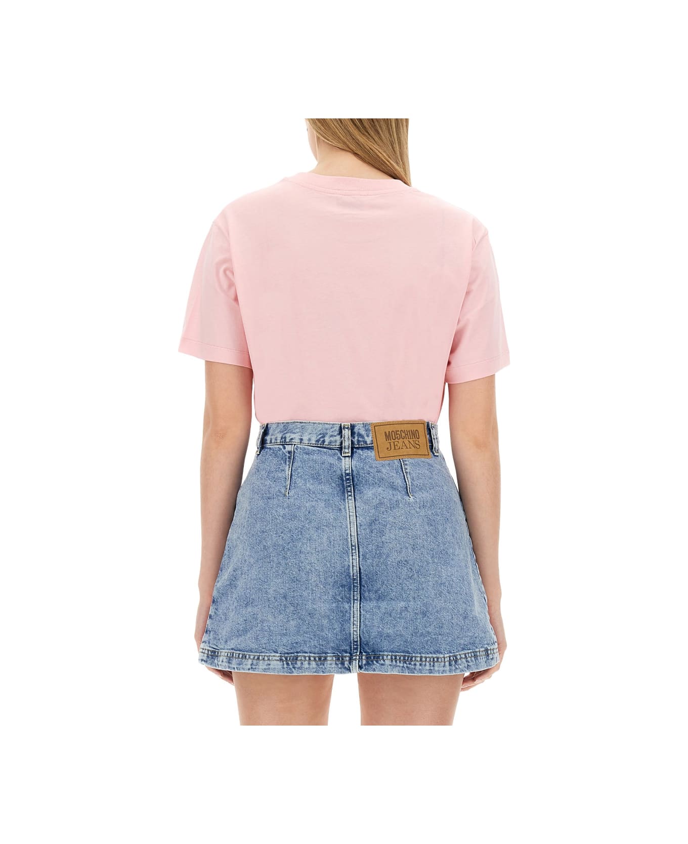 M05CH1N0 Jeans T-shirt With Logo - PINK