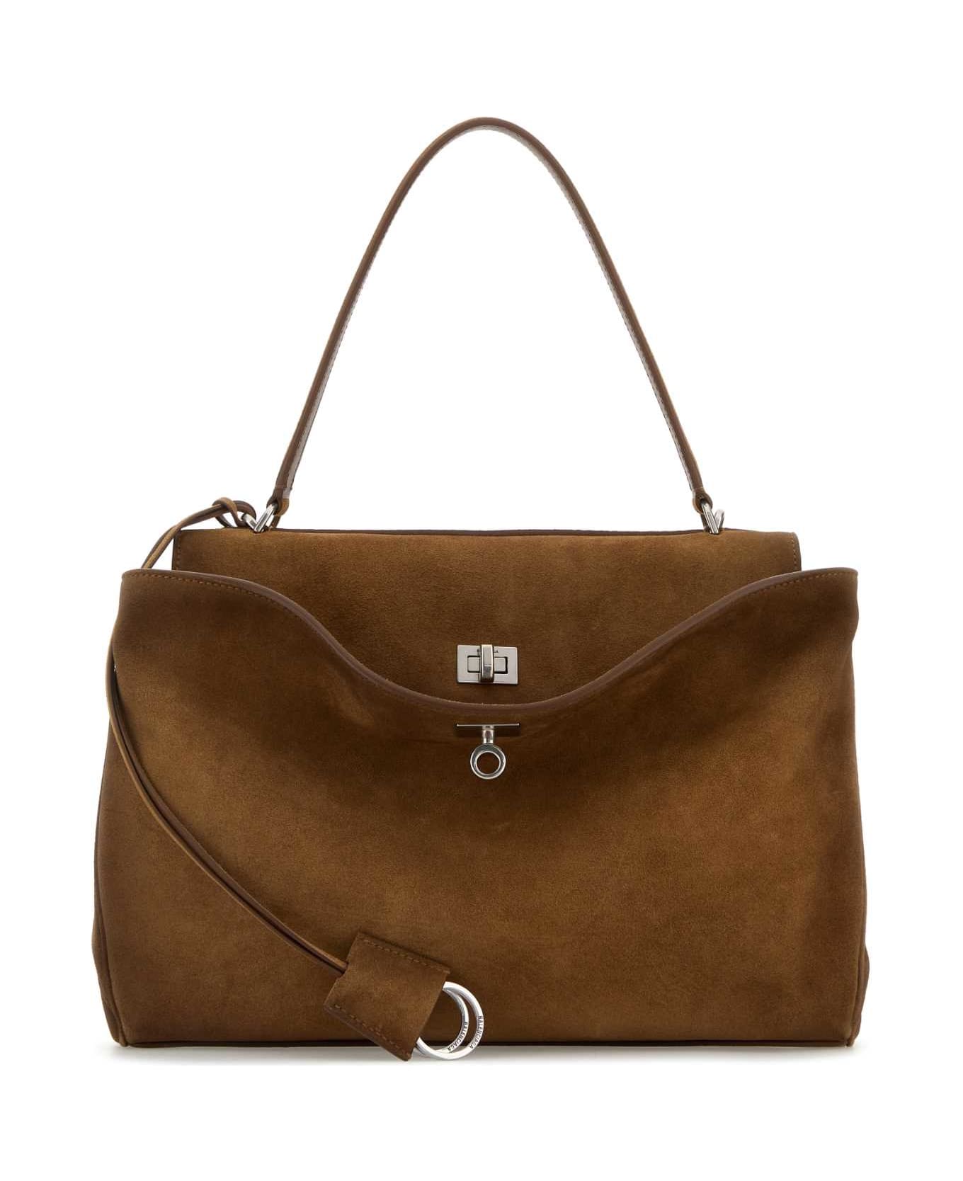 Balenciaga Brown Suede Medium Rodeo Handbag - CAMEL