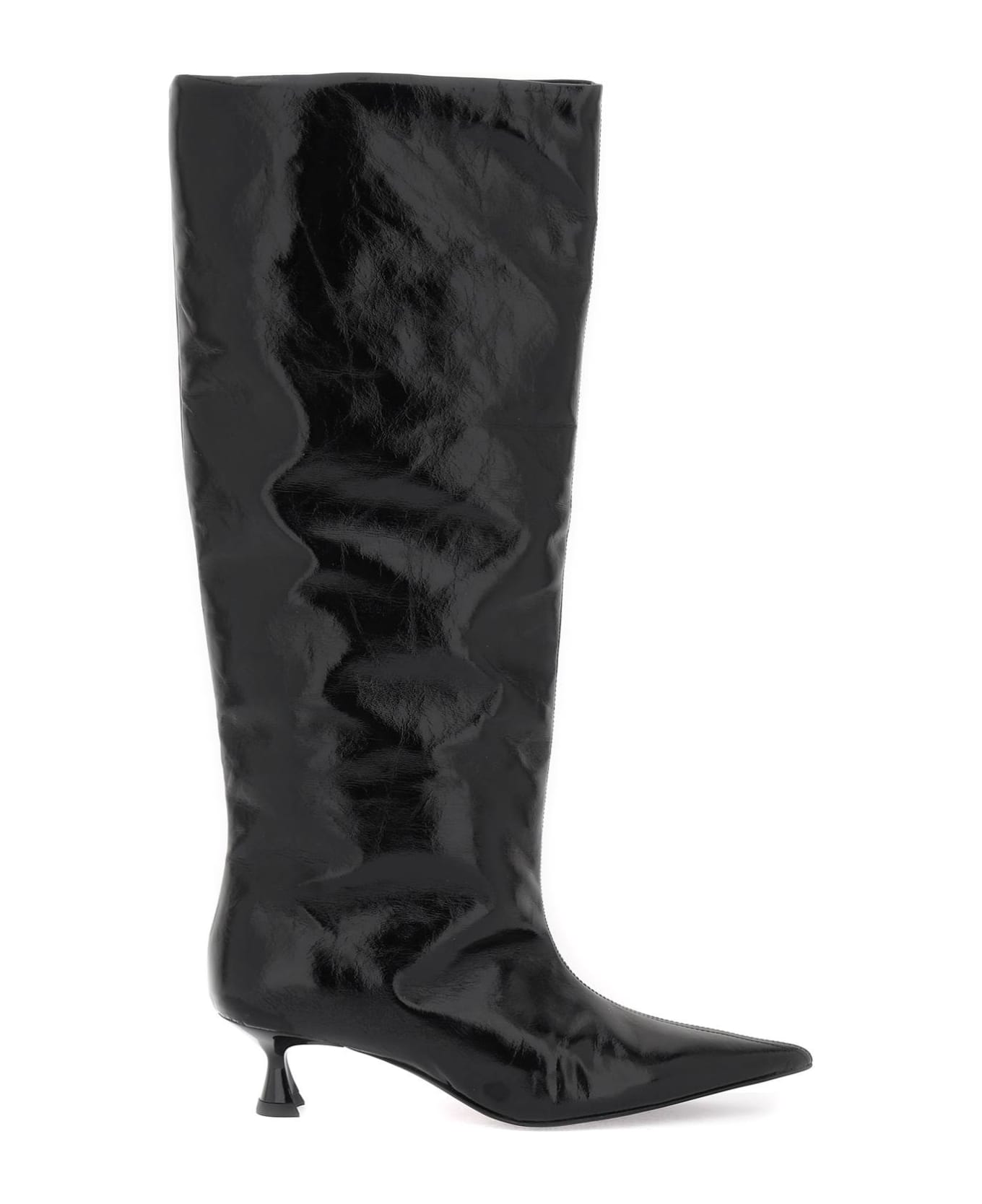 Ganni Soft Slouchy High Boots - BLACK (Black)