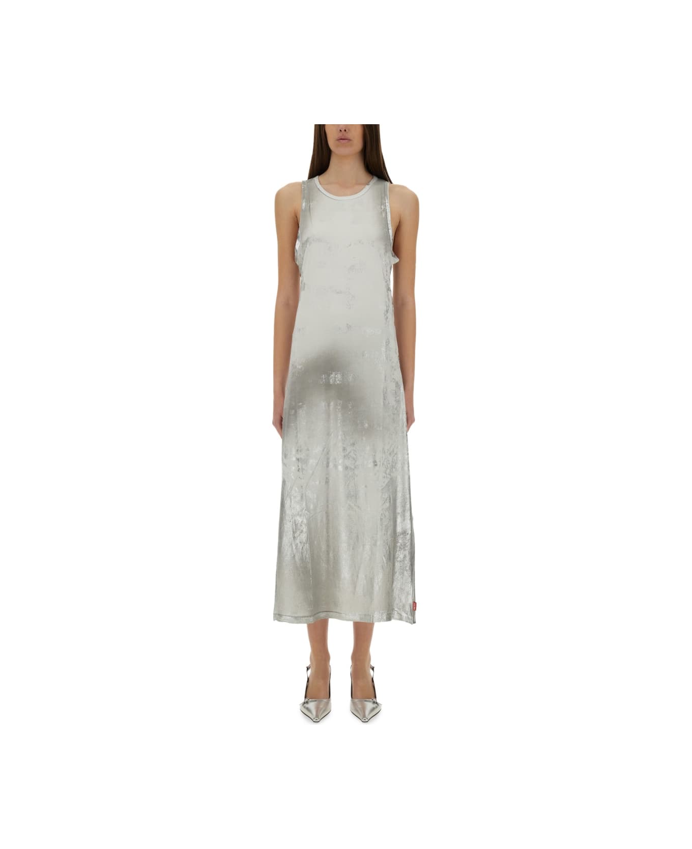 Diesel Long Cotton Dress - SILVER