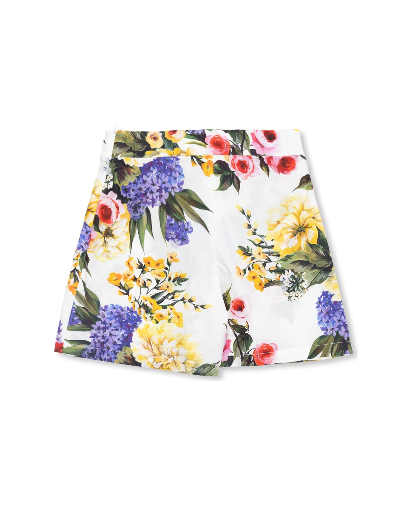 Dolce & Gabbana Kids Skirt-shorts With Floral Motif - WHITE
