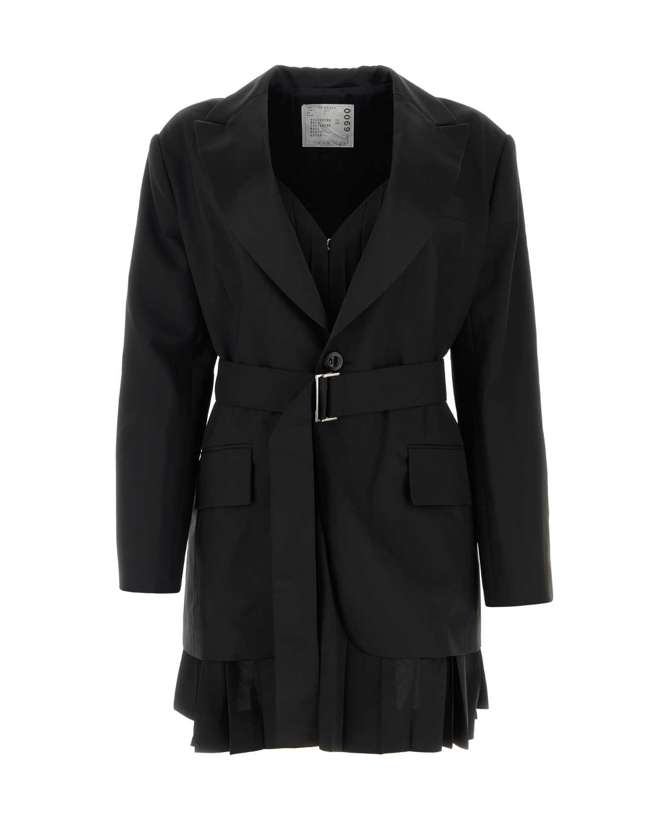 Sacai Black Twill Suiting Jacket - BLACK コート