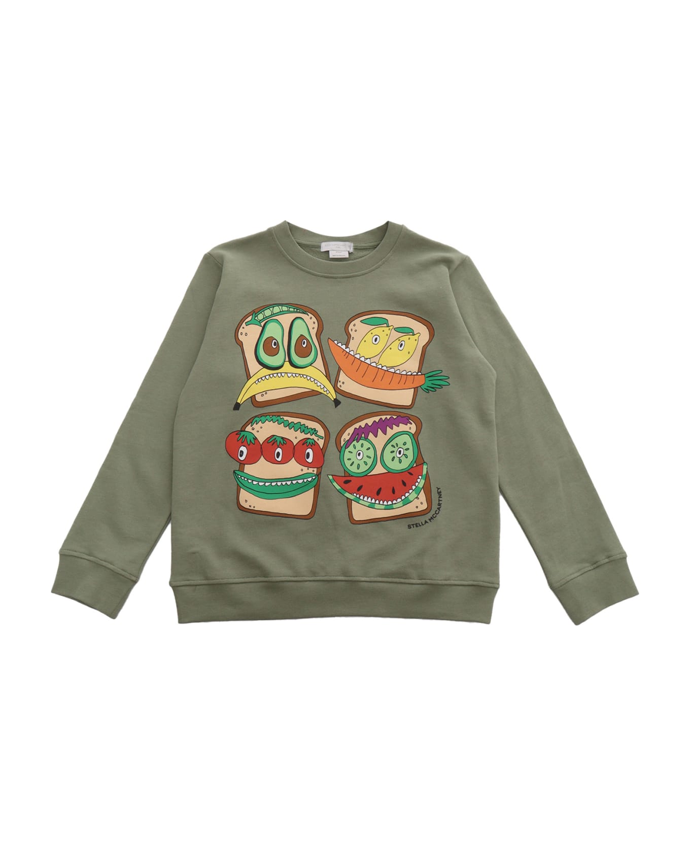 Stella McCartney Kids Green Military Sweatshirt - GREEN ニットウェア＆スウェットシャツ