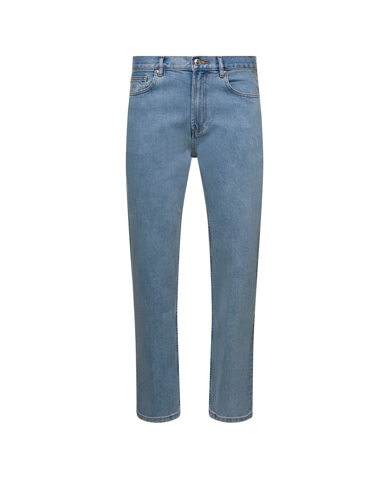 A.P.C. 'martin' Light Blue Straight 5 Pockets Jeans In Cotton Denim Man - Light blue デニム