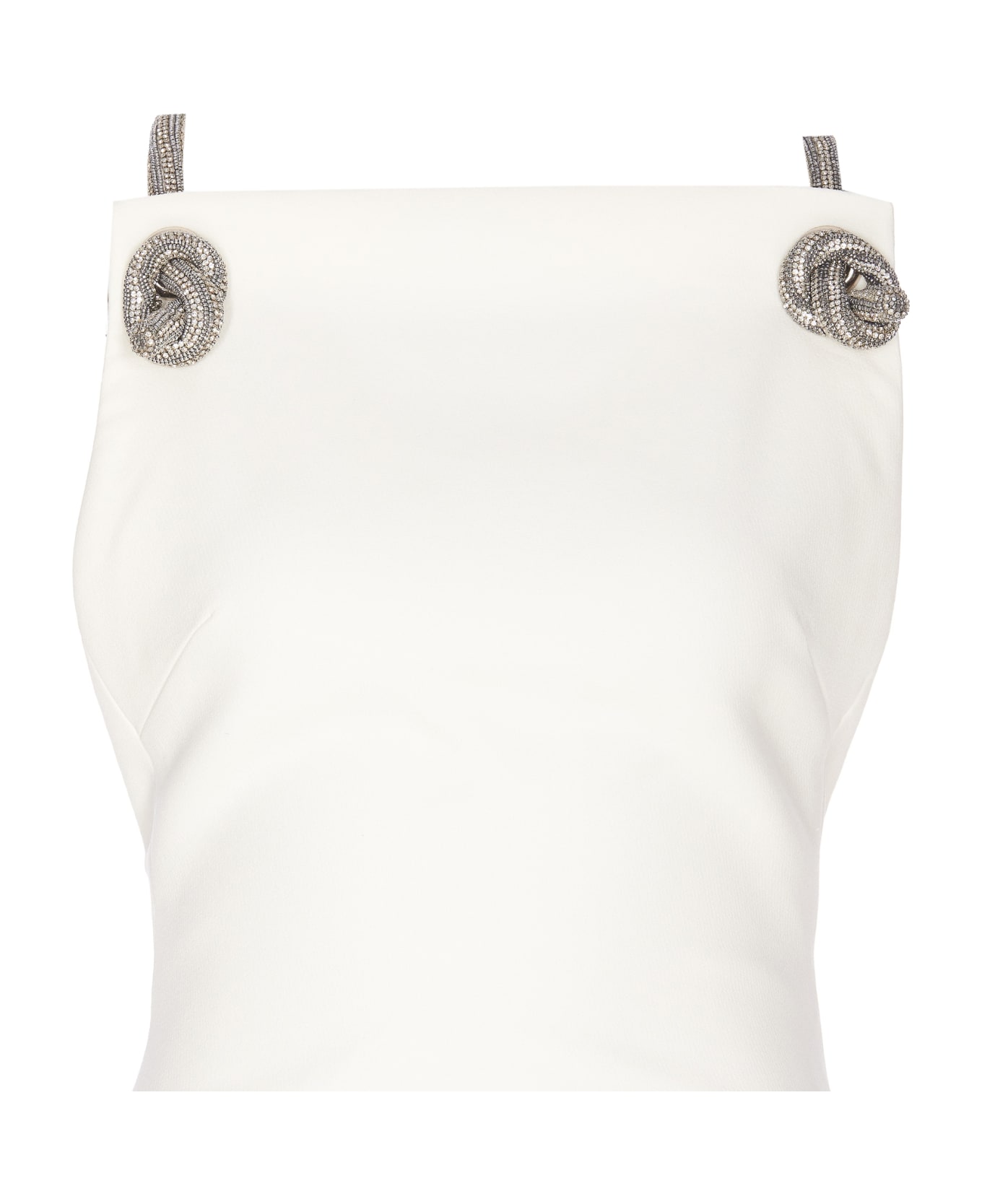 Versace Jeweled Mini Dress - Optical White ワンピース＆ドレス