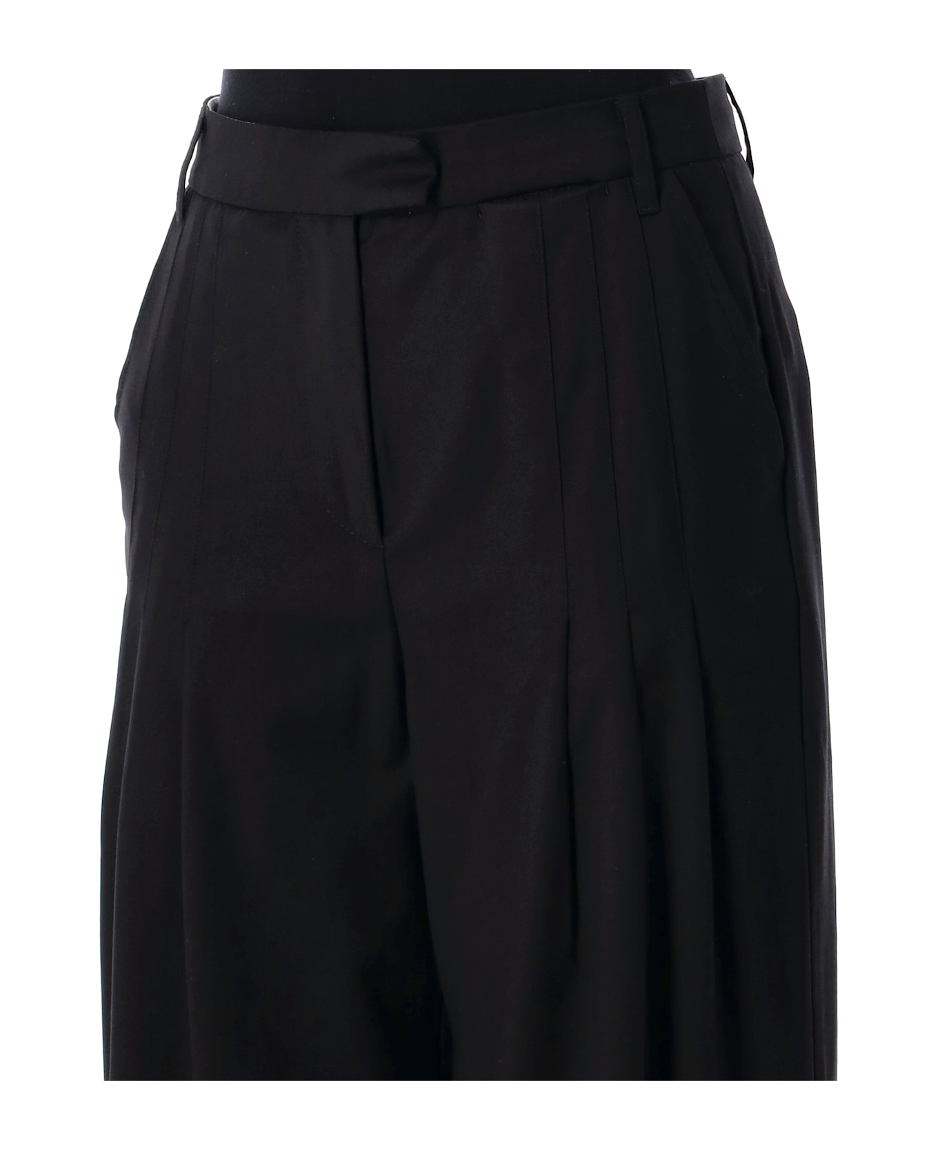 REMAIN Birger Christensen Wide Suiting Pants - BLACK