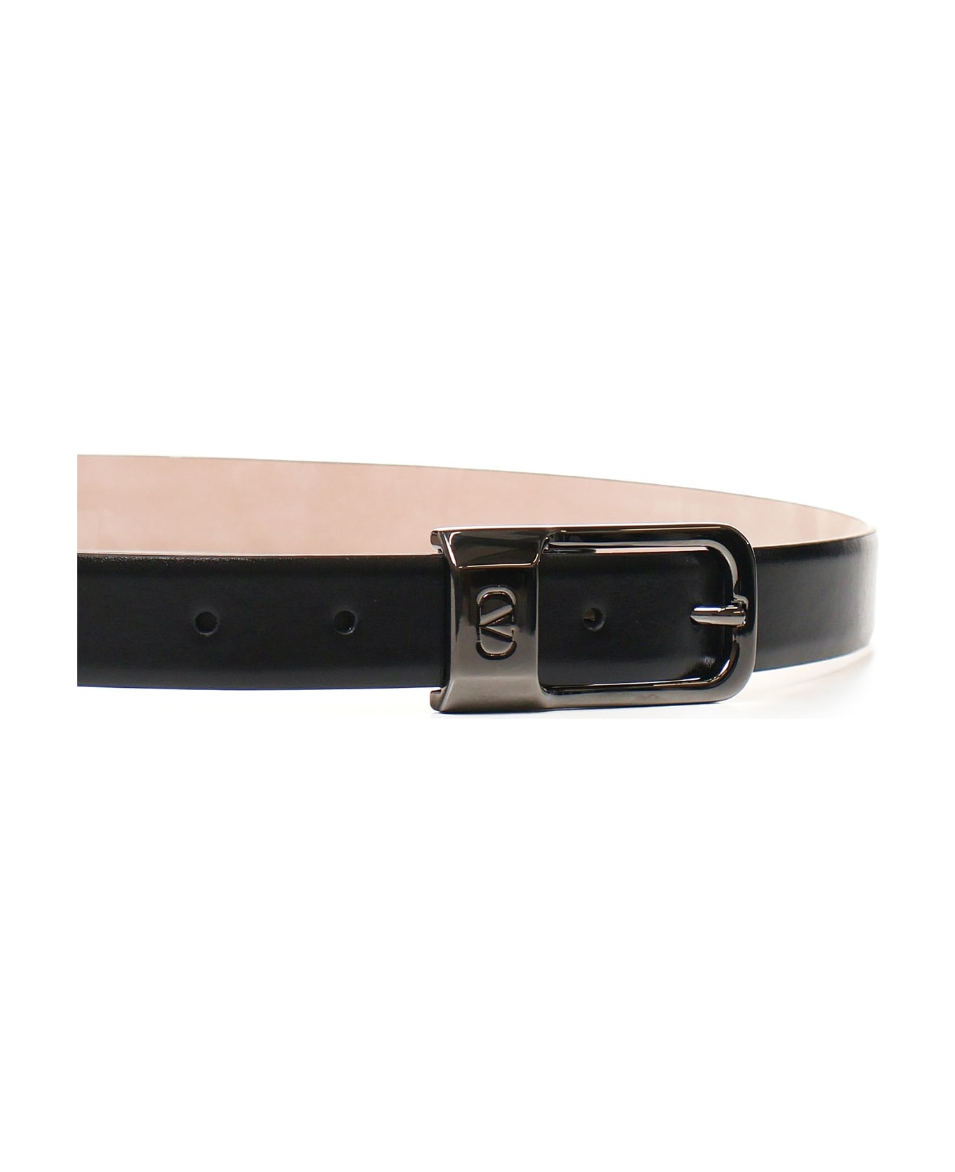 Valentino Garavani Thin Belt In Calfskin - Black