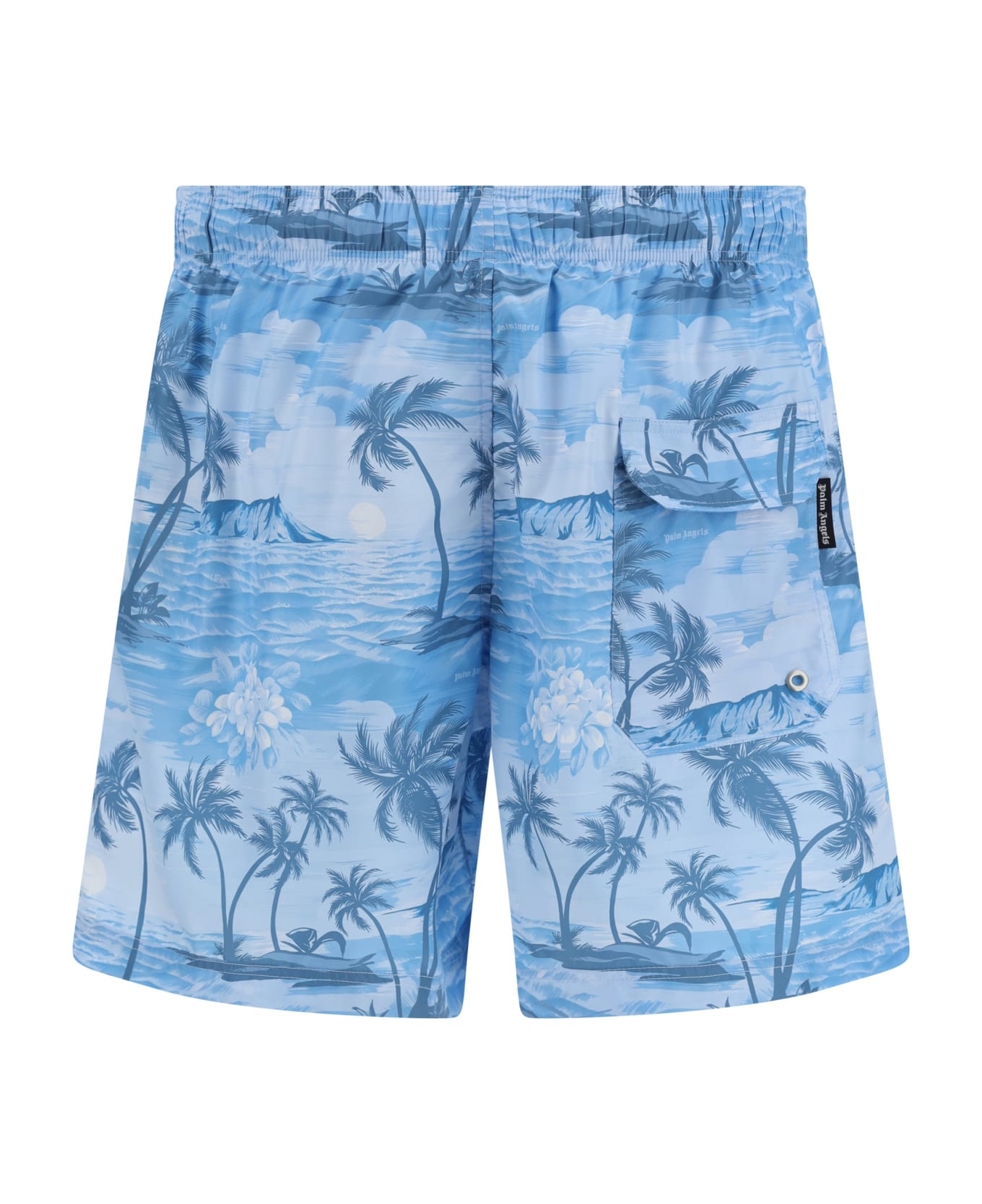Palm Angels Printed Swim Shorts - Light Blue スイムトランクス