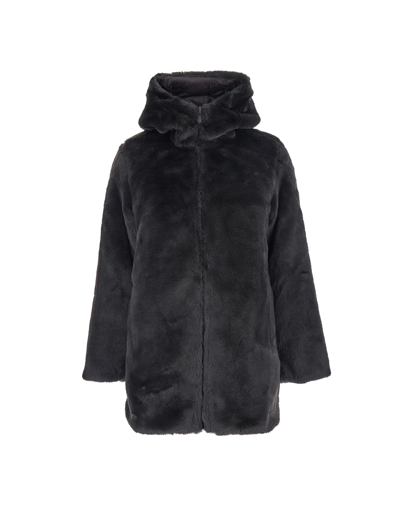 Save the Duck 
bridget
 Black Reversible Jacket With Front Zip Closure In Ecofur Woman - Black