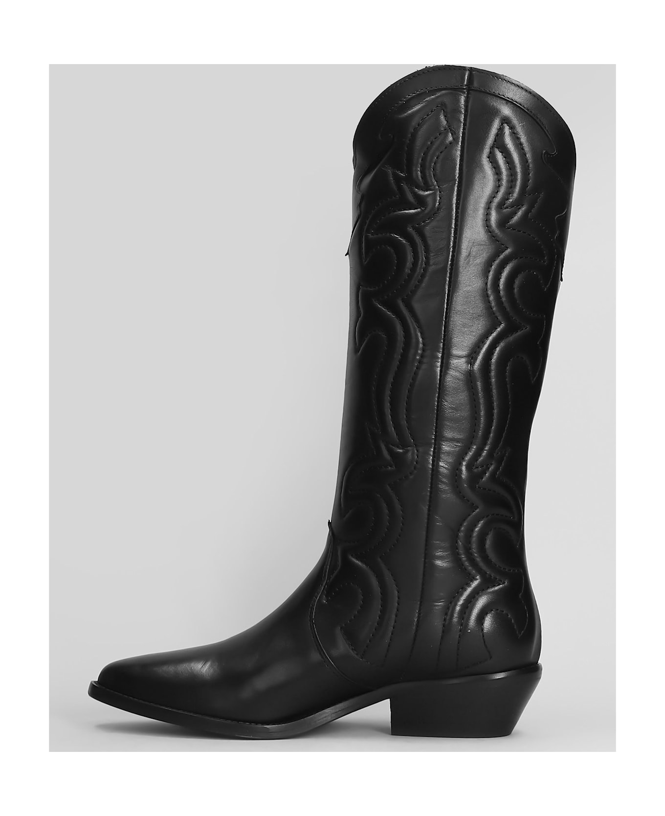 Julie Dee Texan Boots In Black Leather - black ブーツ