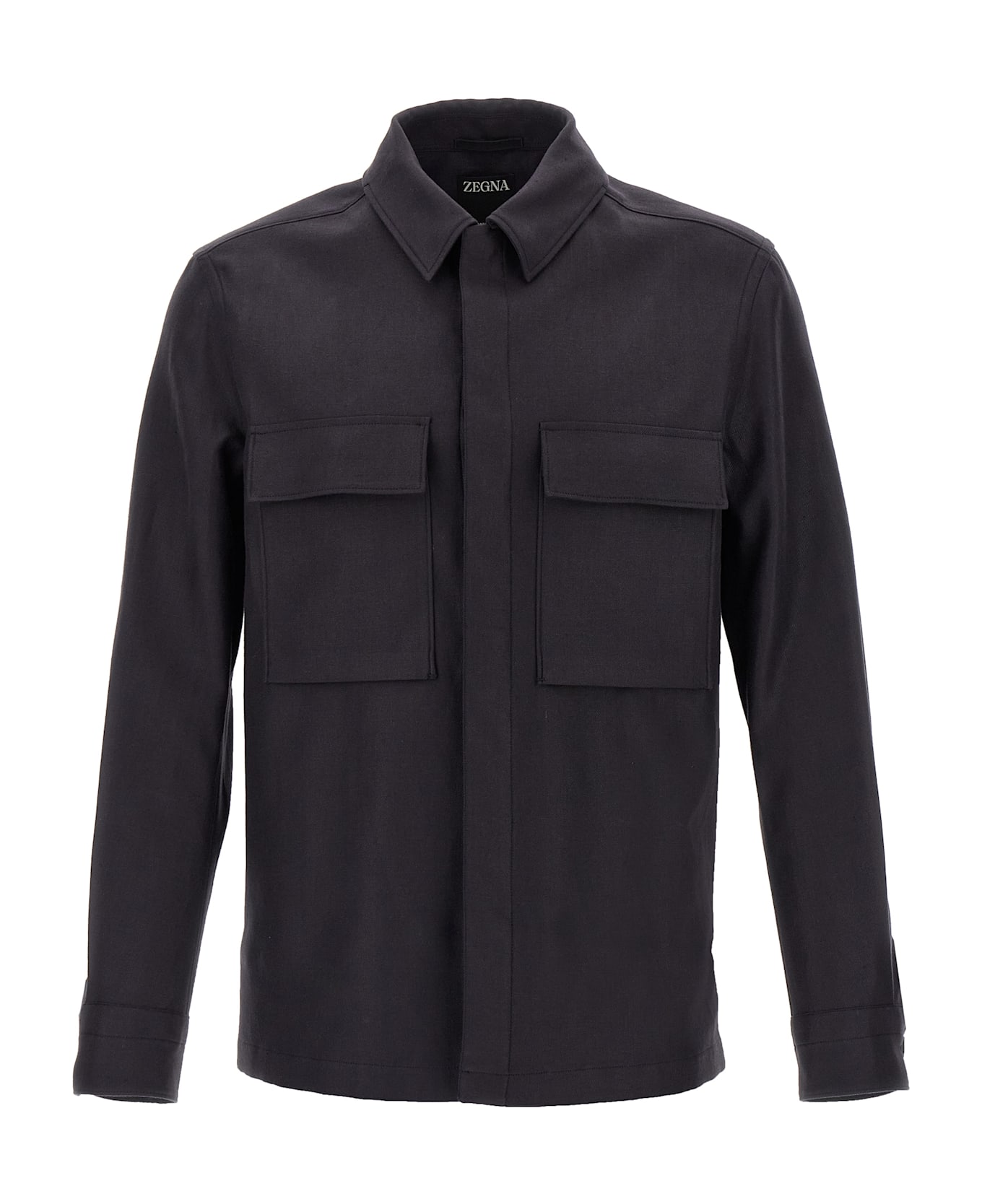 Zegna Oasi Lino Overshirt - Blue