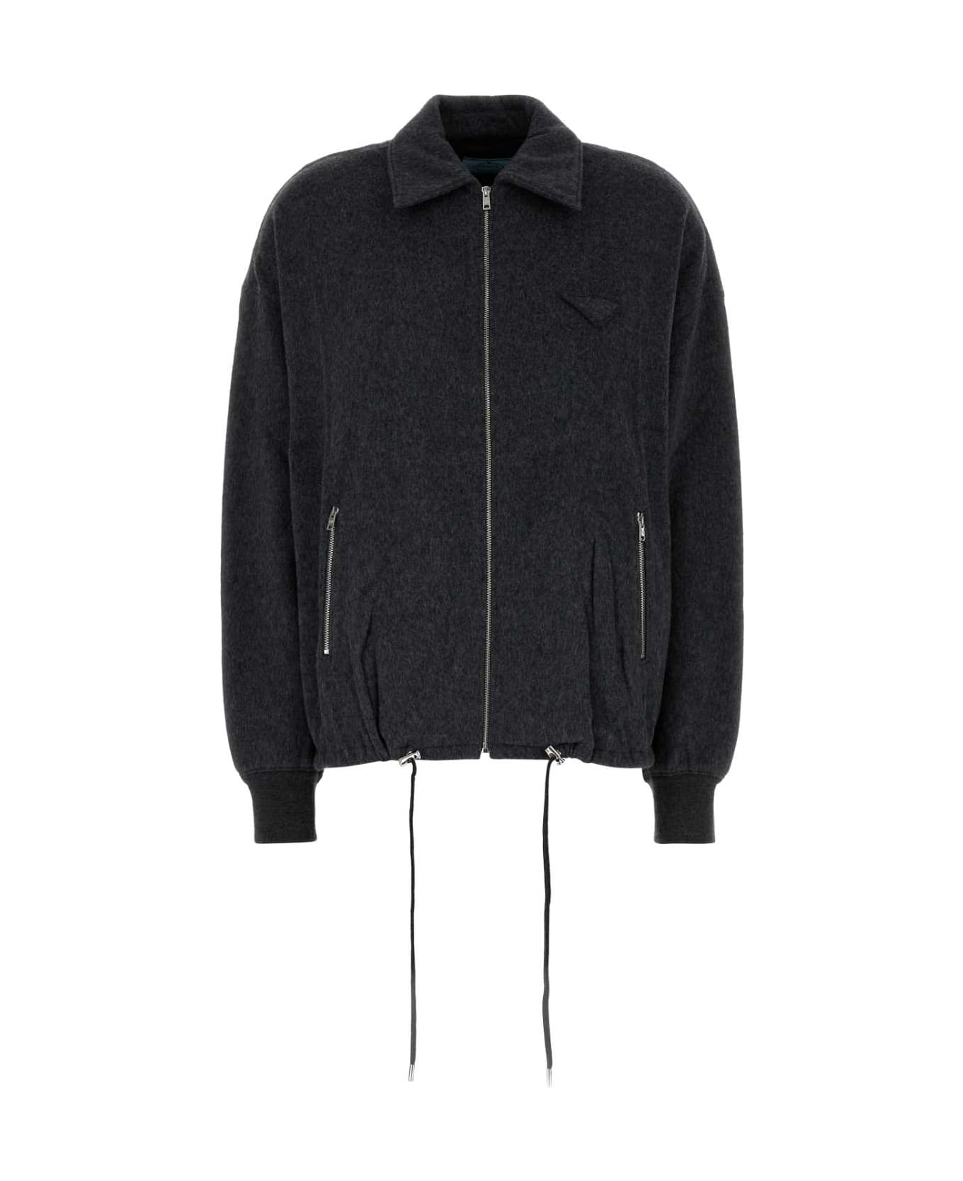 Prada Dark Grey Wool Blend Sweatshirt - ARDESIA