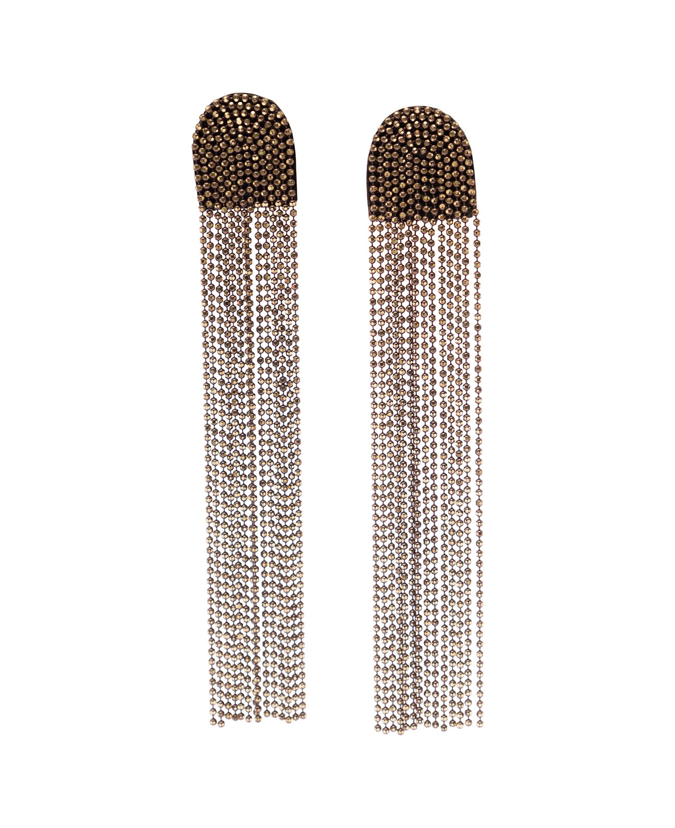 Fabiana Filippi 'shiny' Aged Gold-colored Fringed Earrings With Beads In Brass Woman - Metallic